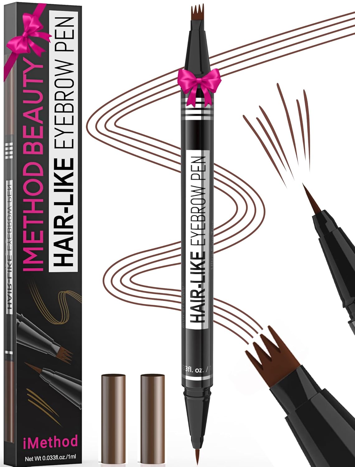 iMethod Microblading Eyebrow Pen | 2-in-1 Dual-Ended Pencil for Women – Grey