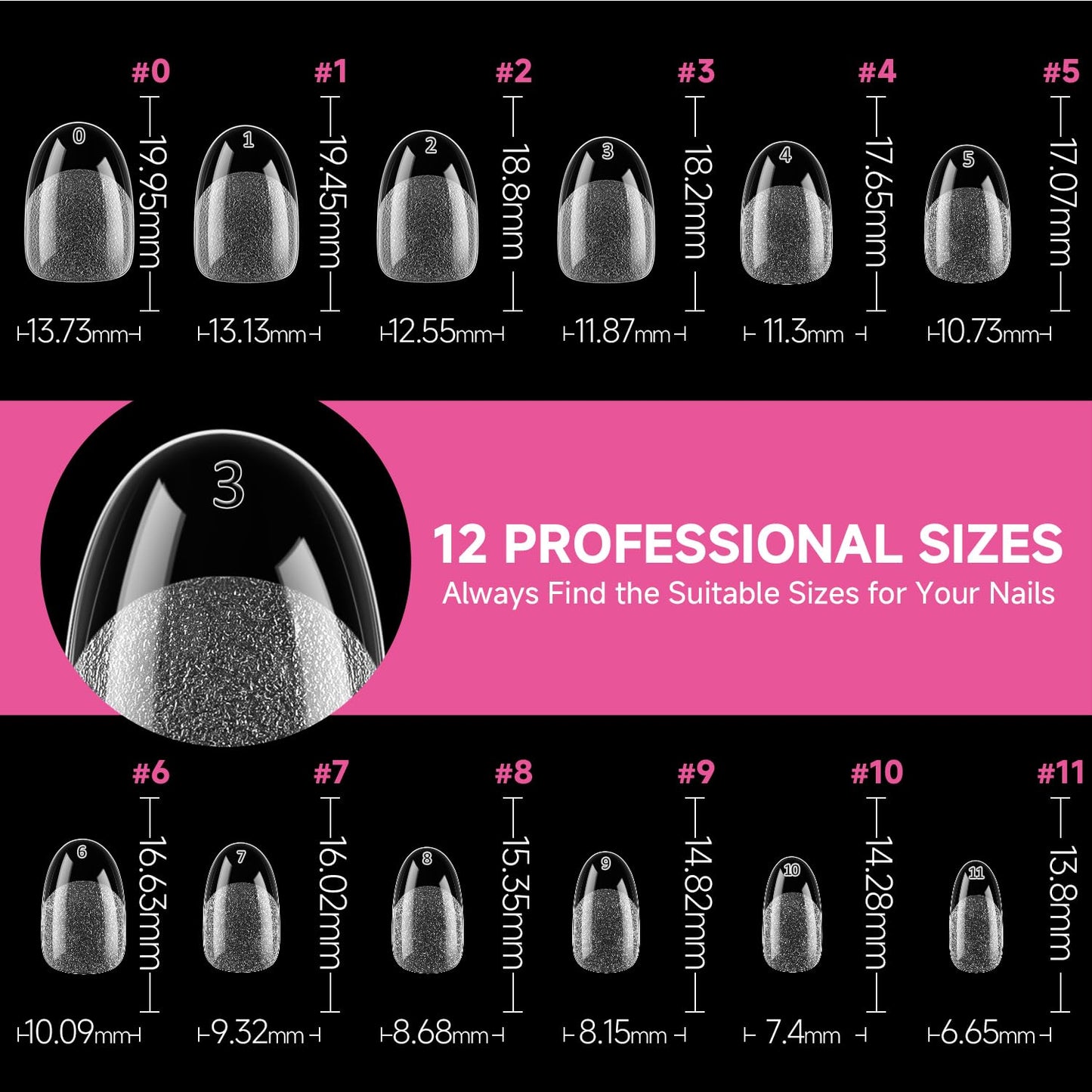 Short Coffin Press-On Nails | 216pcs Gel Tips for DIY Acrylic Extensions