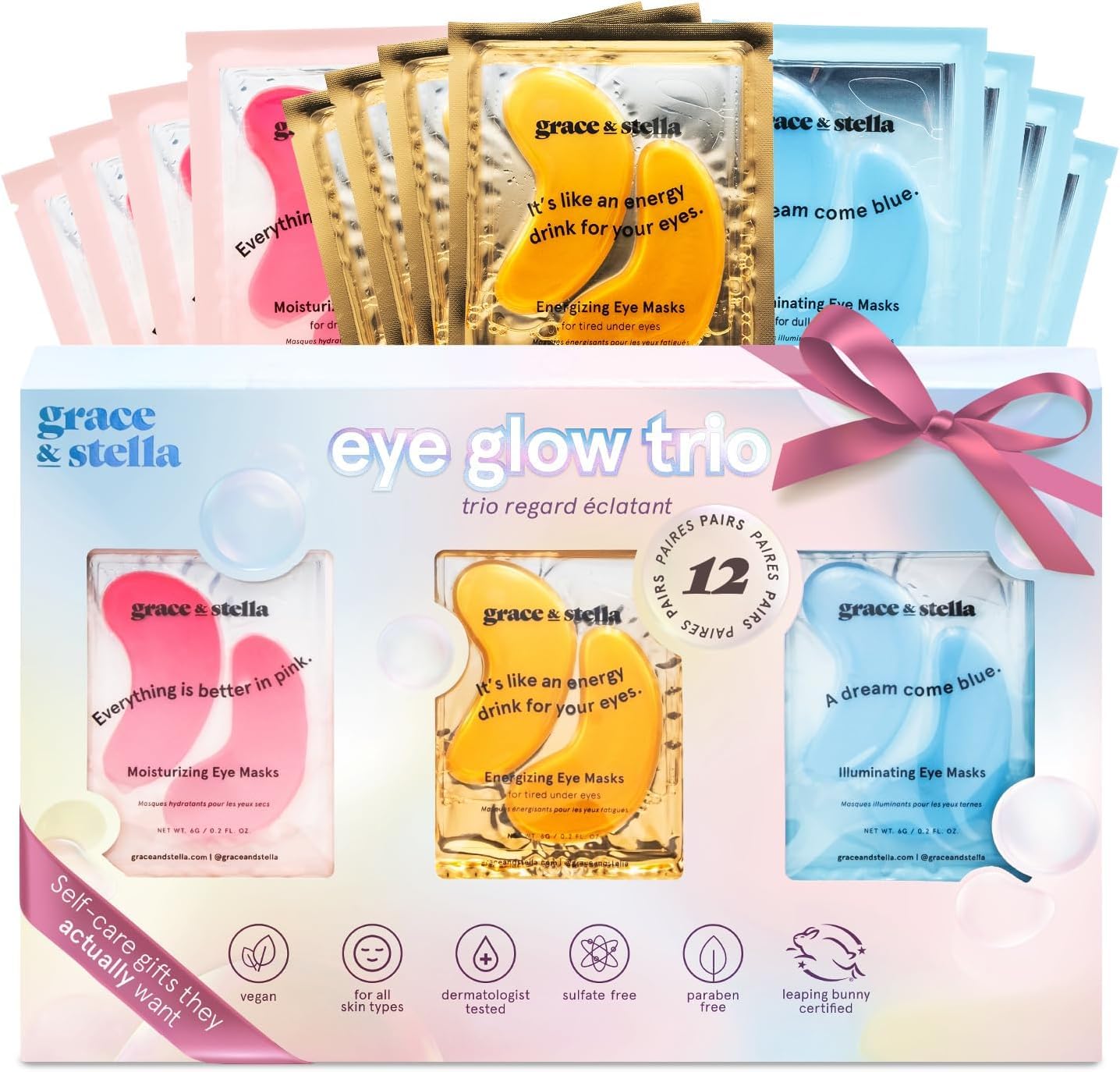 Under Eye Mask Patches | Reduce Dark Circles & Puffiness | Vegan Gel (72 Pairs)