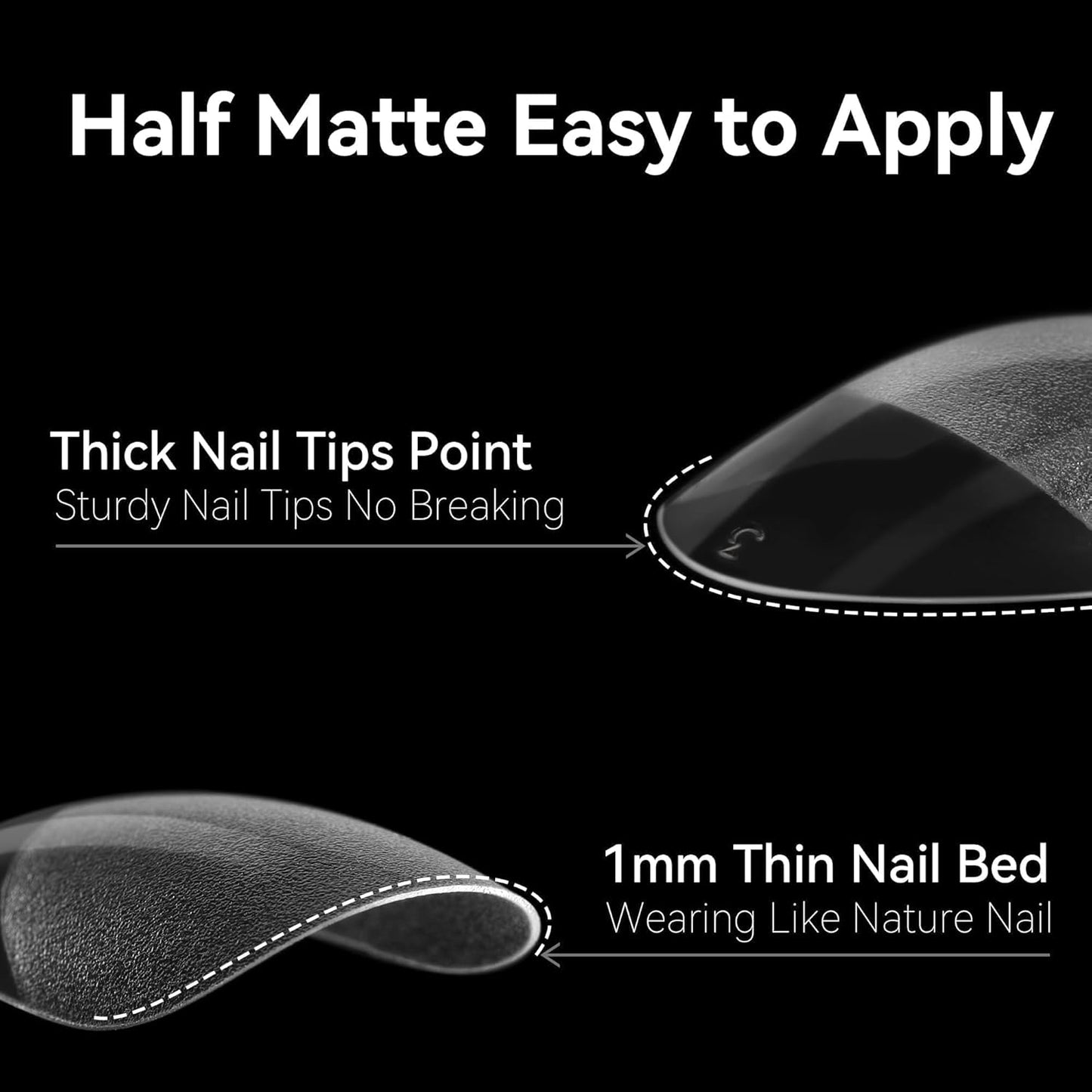 UNA GELLA 504Pcs Short Coffin Gel Press-On Nails | Pre-Etched For Women