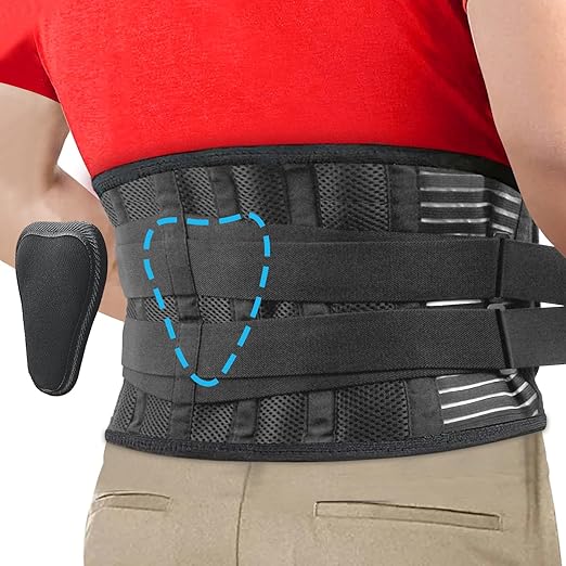 Lumbar Back Brace for Lower Back Pain Men and Women, Adjustable Backbrace with Lumbar Support Brace Pad, Breathable Design Belt Relief From Sciatica, Herniated Disc, Scoliosis, Size XL