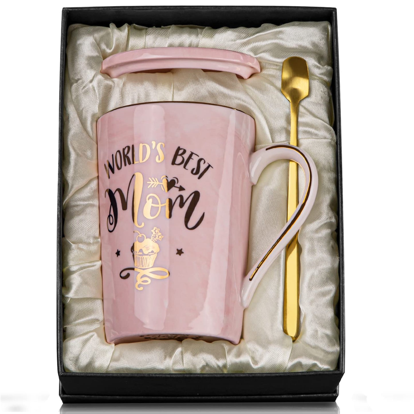 Best Friend Birthday Gifts for Women, Friendship Gifts for Women, Unique Birthday Valentines Day Gift Ideas for Her, Friends Female, Besties, BFF Ceramic Marble Coffee Mug Gift Box Printed Gold 14 oz