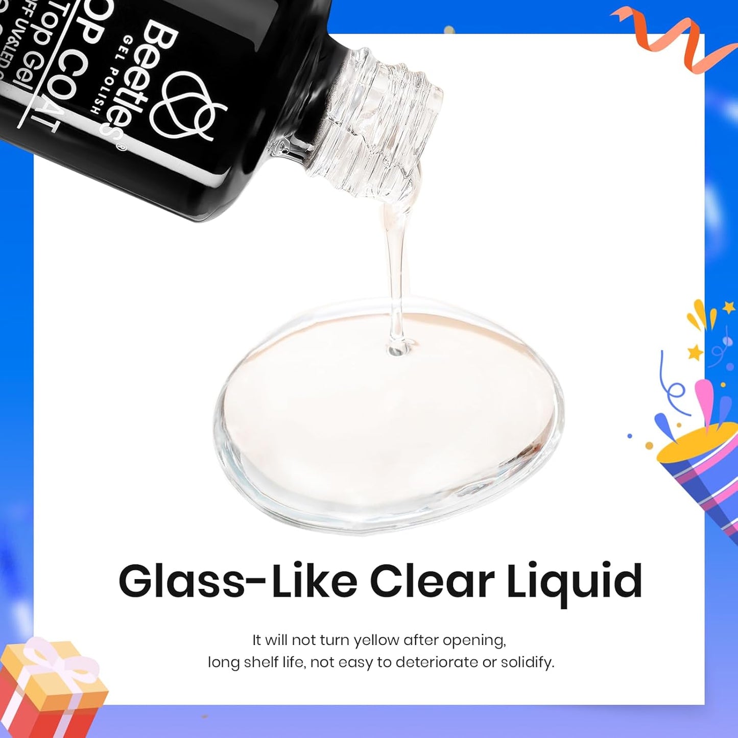 15ml No Wipe Gel Top Coat & Base Coat Set | Long-Lasting Shine for Women