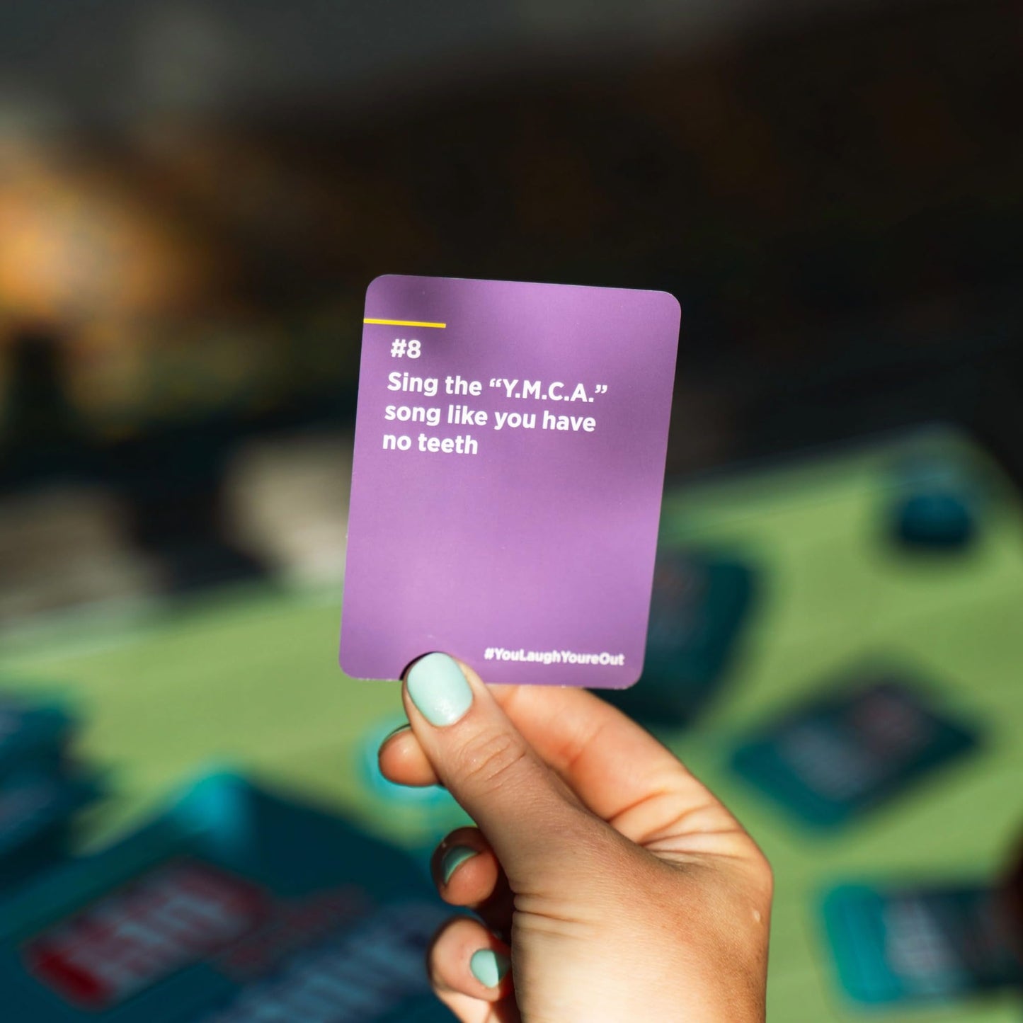 DSS Games You Laugh You're Out [Try Not to Laugh Family Card Game for Adults & Teens | Party Game | 125 Prompt Fun Cards for Family Nights & Parties | Ages 14+]
