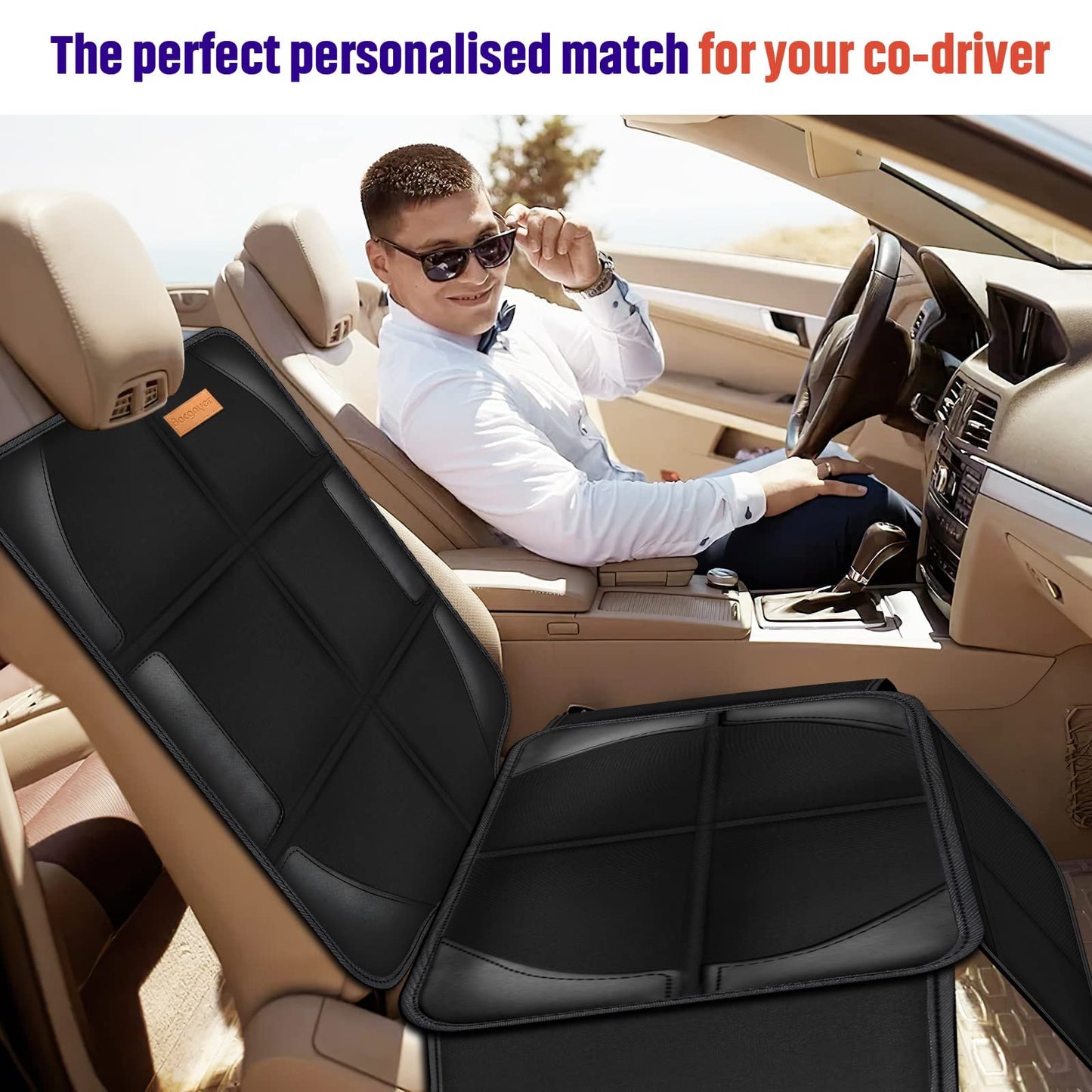 Car Seat Protector, 1 Pack of Seat Protectors, Thickest Padded 600D Fabric Padding, Waterproof, Durable, Anti Slip Backing, Child Seat Protection, Suitable for Babies, Toddlers, Children