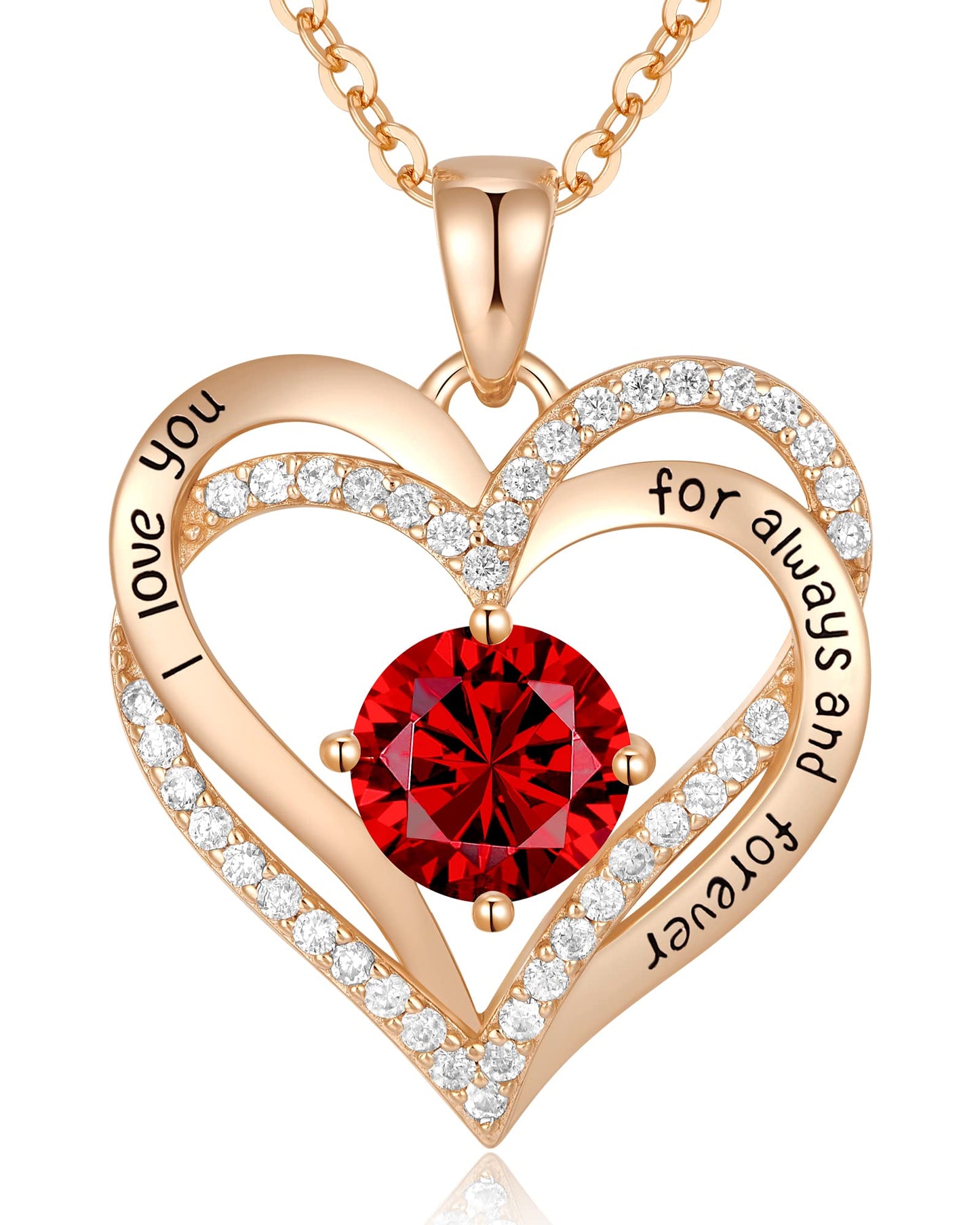 CDE Valentine's Day Gift Forever Love Heart Necklaces for Women, Wedding Anniversary, Birthday Mothers Christmas Day Gifts for Mom, Mother, Wife, S925 Silver Jewelry with Birthstone Pendant
