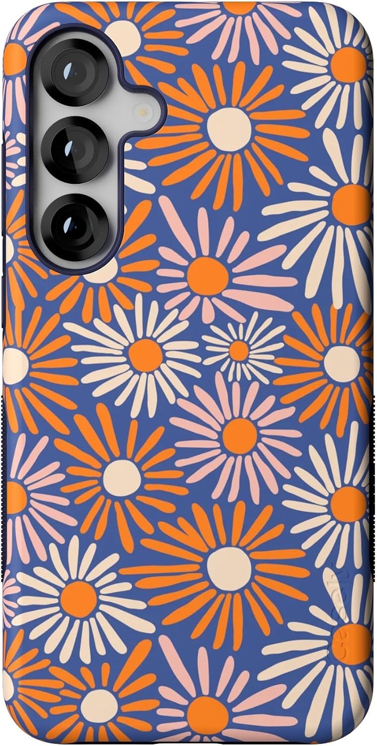 Casely Galaxy S25 Plus Case | Ink & Iris | Vintage Floral | Compatible with MagSafe | Bold Protective Design