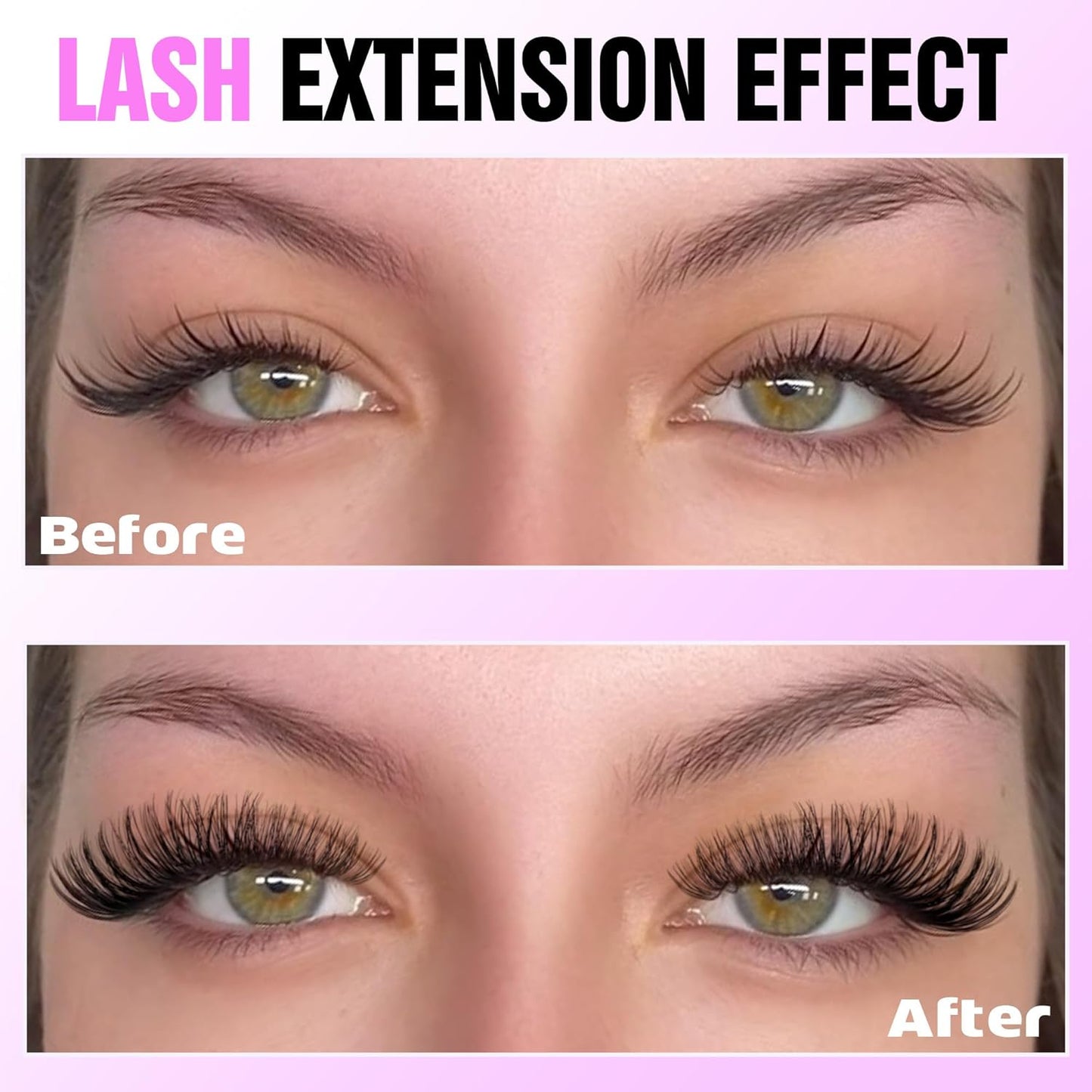 80D Full Volume Eyelash Clusters Kit | DIY Lash Extensions with Bond & Tweezers