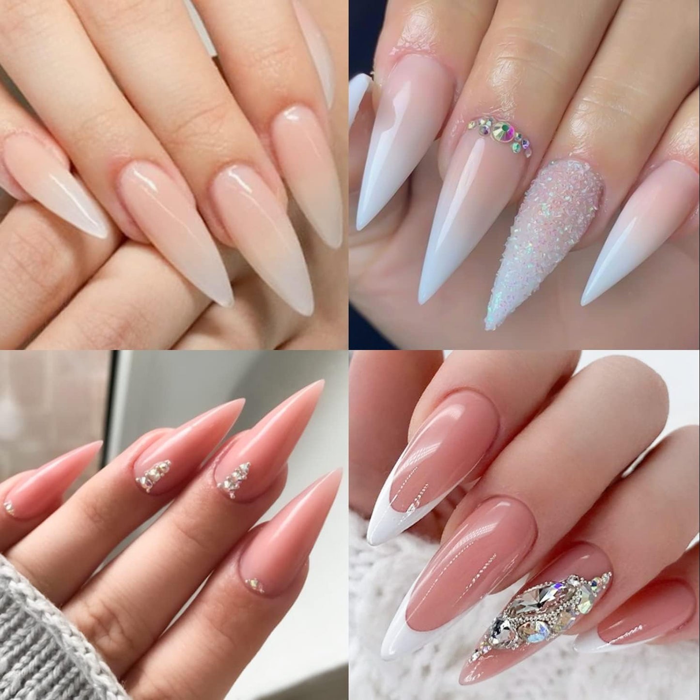 UNA GELLA 504Pcs Short Coffin Gel Press-On Nails | Pre-Etched For Women