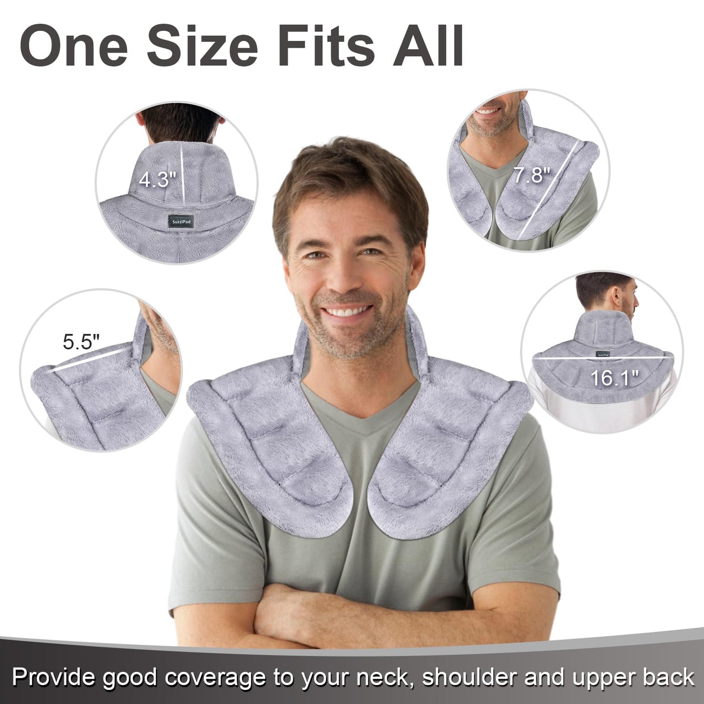 SuzziPad Microwave Heating Pad for Neck and Shoulders, Weighted Shoulder Wrap to Reduce Discomfort, Heated Wraps with Herbal Aromatherapy, Moist Heat Warmer Hot & Cold Compress