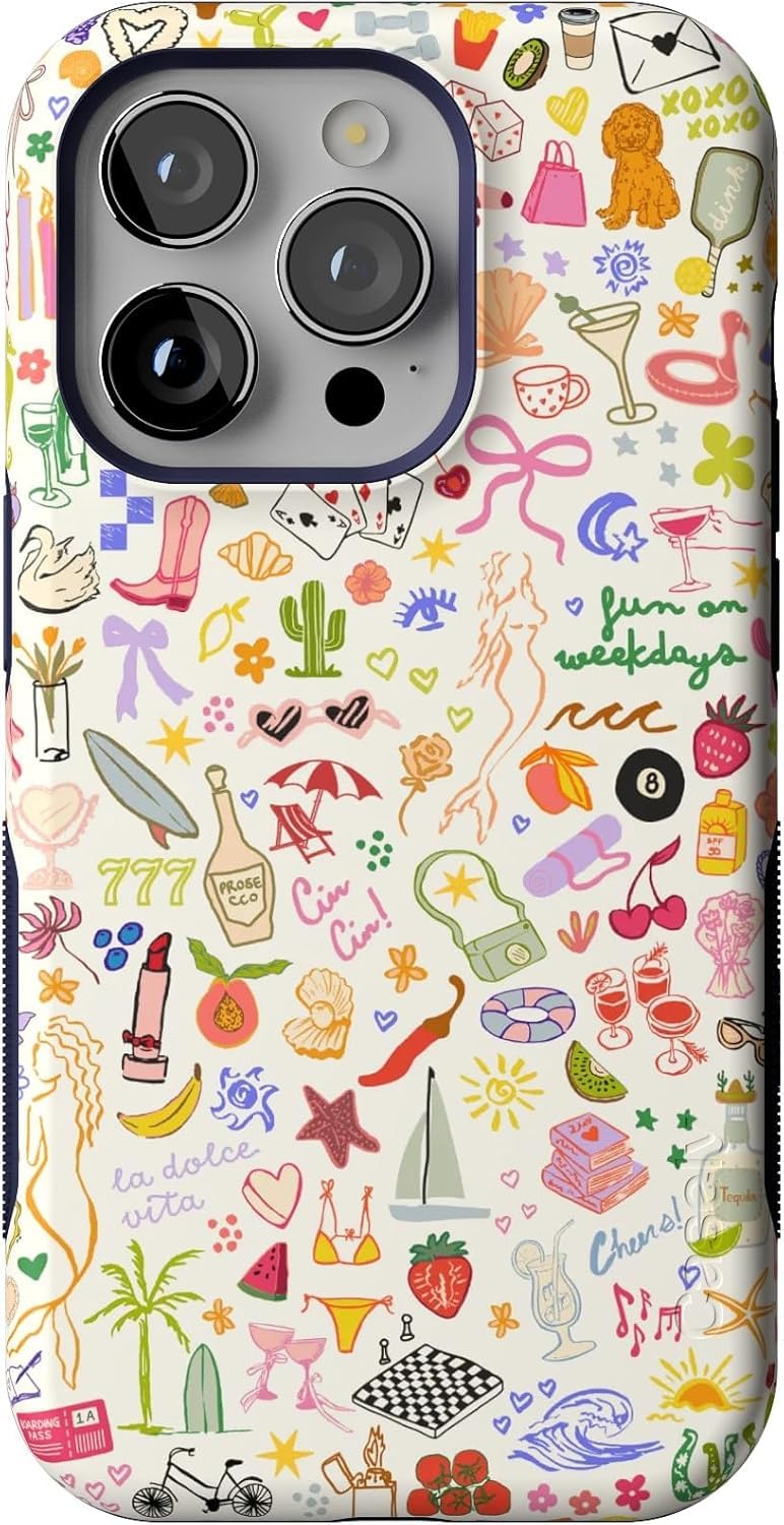 Casely iPhone 14 Pro Case | Opposites Attract | Day & Night Mountains | Compatible with MagSafe | Bold Protective Design