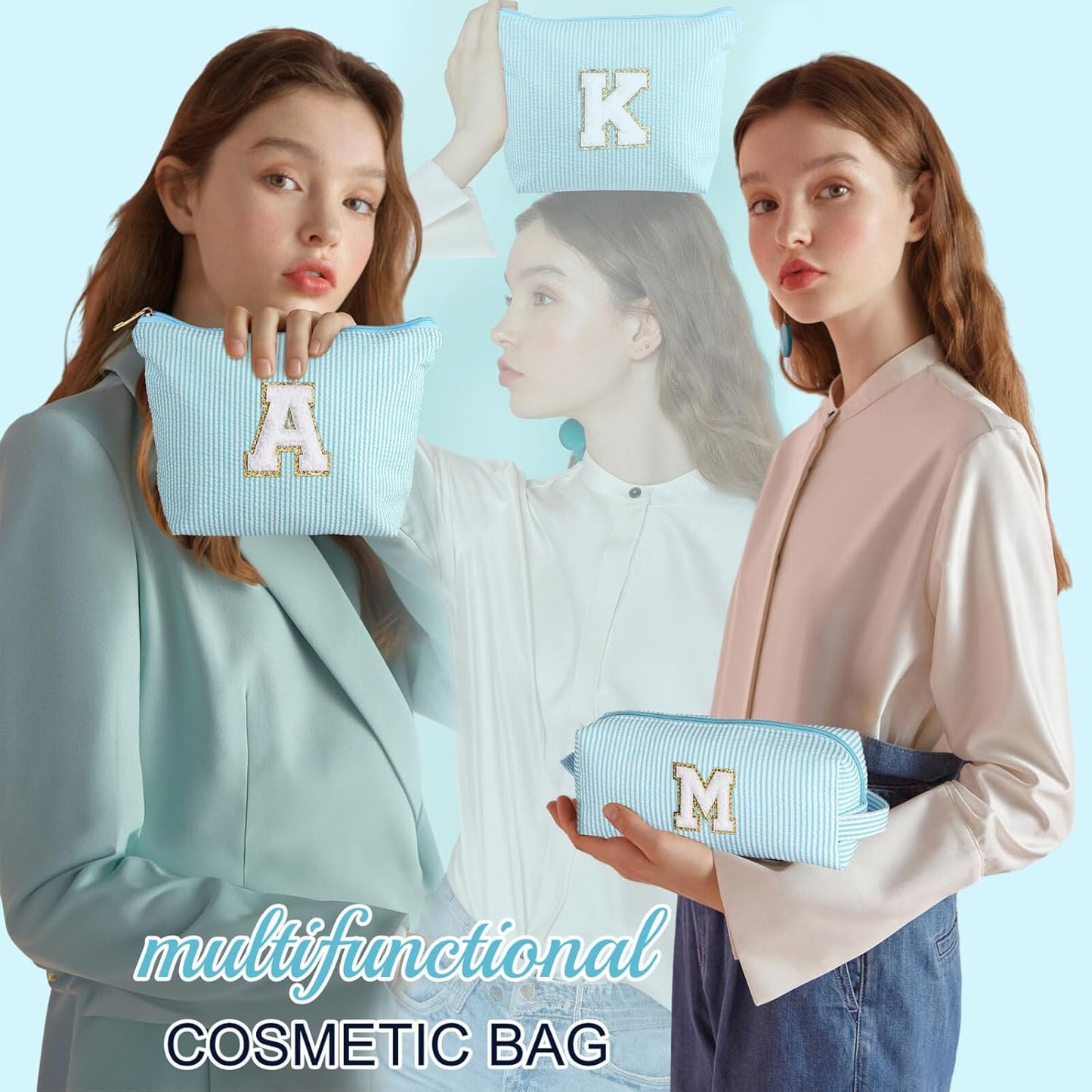 YOOLIFE Makeup Bag for Girls Teen Girl - Personalized Cute Makeup Pouch for Girlfriend Bridesmaid Wife | Cosmetic Travel Toiletry Bag for Friend | Birthday Gift Idea for Her Mom Gifts for Teen Girls K