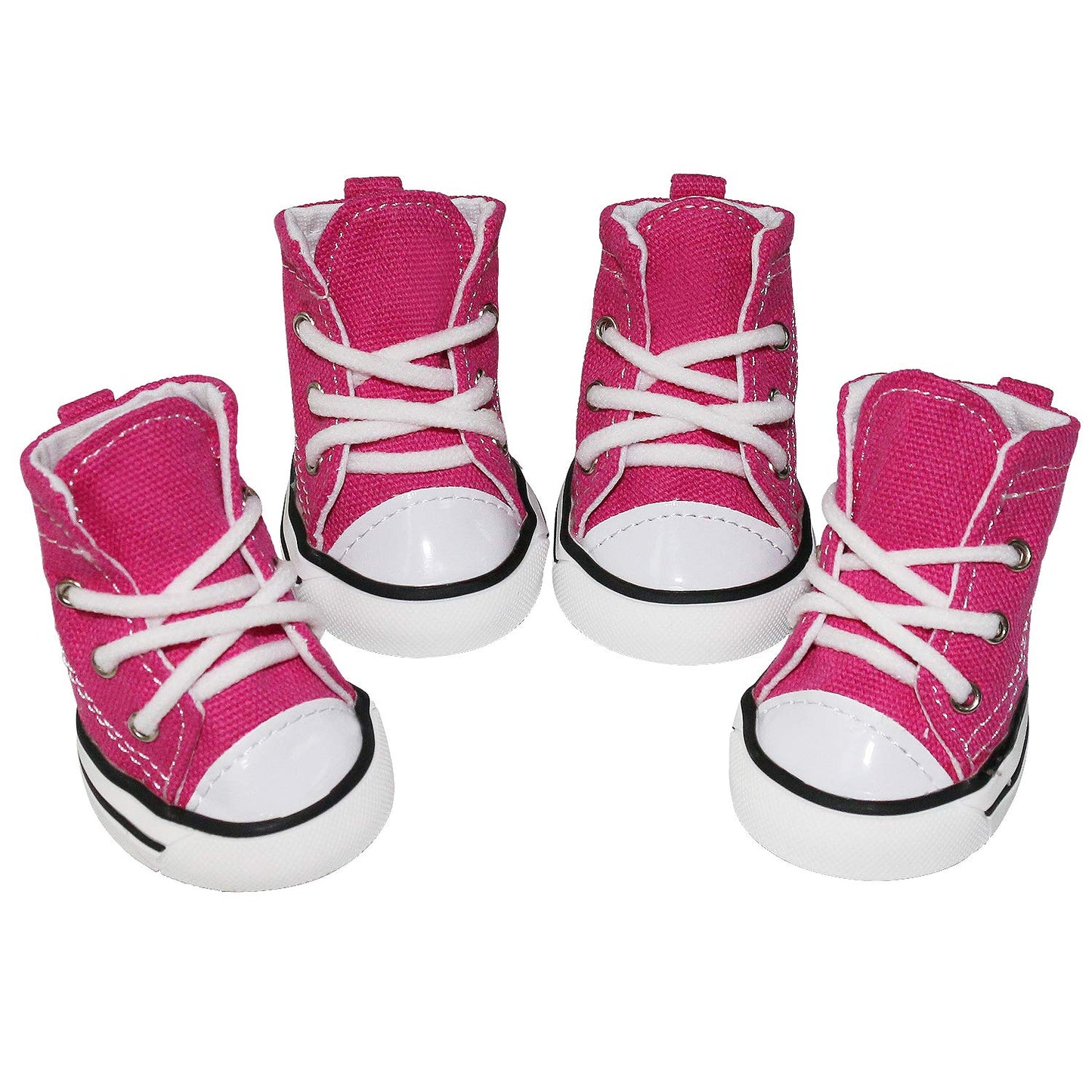 BESUNTEK Pet Dog Shoes, Puppy Canvas Sport Shoes Sneaker Boots, Non Slip Causal Shoes Dog & Cat Paw Protective Cover for Outdoor Walking, Sports and Hot Pavement, 4pcs