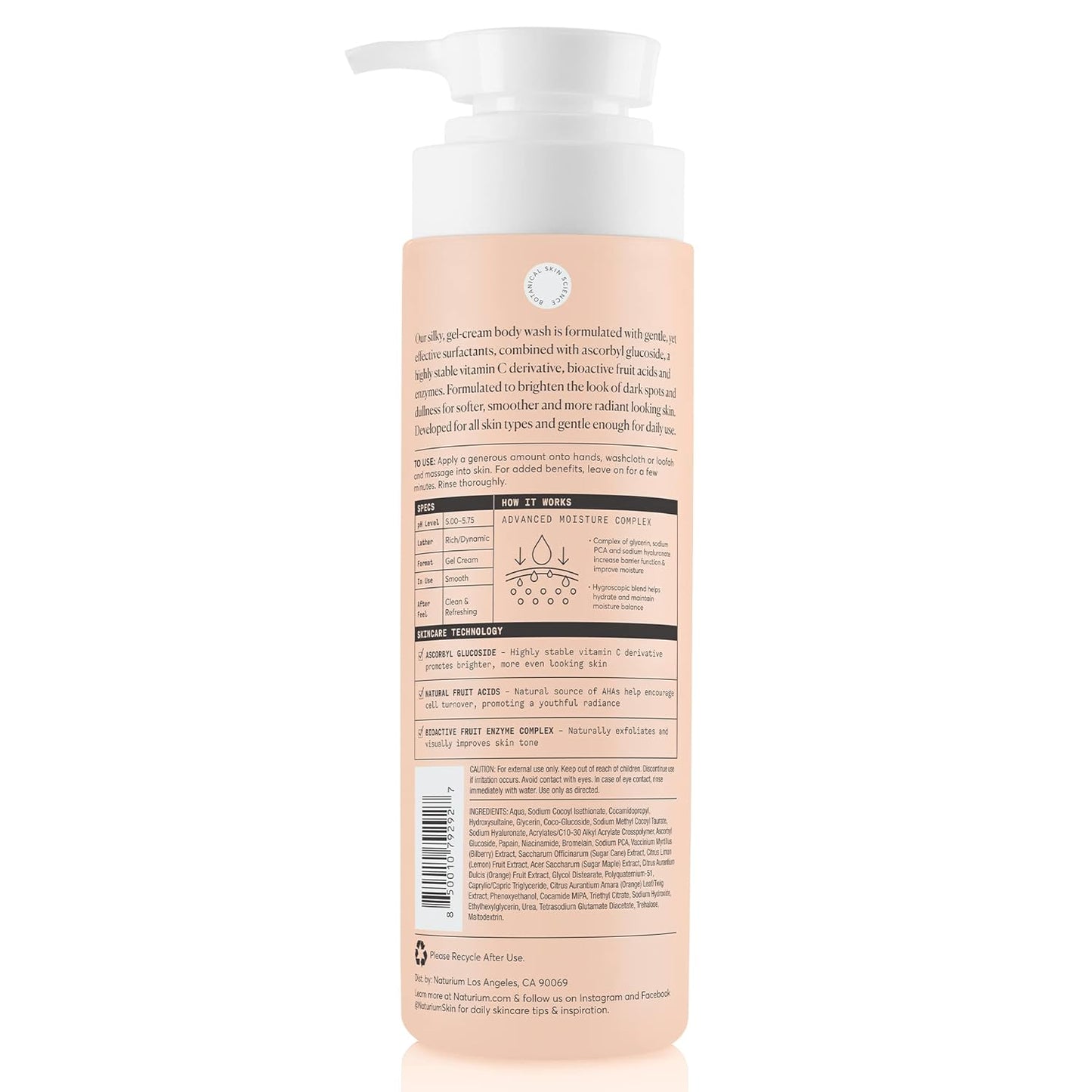Niacinamide Body Wash | Cleansing & Hydrating Gel-Serum | 16.9 oz | Paraben-Free