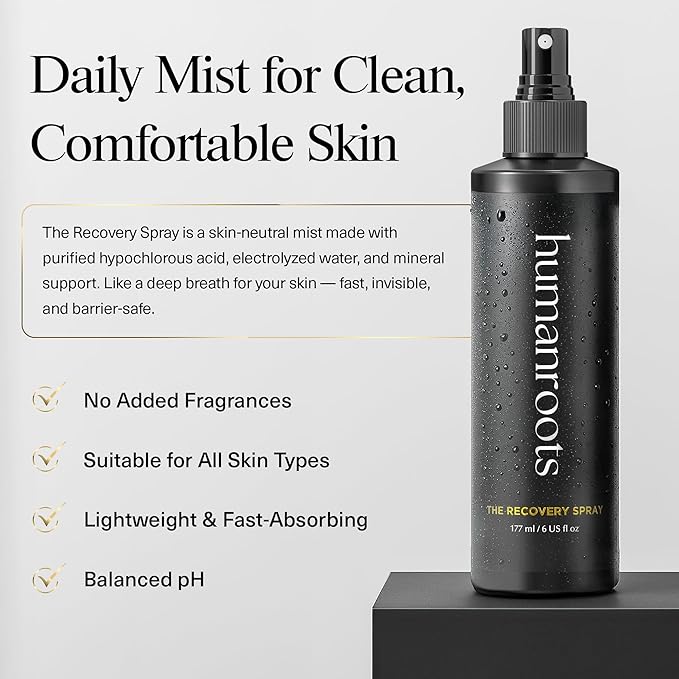 Hypochlorous Acid Spray for Face – Face Mist Toner with Electrolyzed Water (6oz), Lightweight Hydrating Recovery Spray for All Skin Types – Non-Comedogenic Formula, No Added Fragrances
