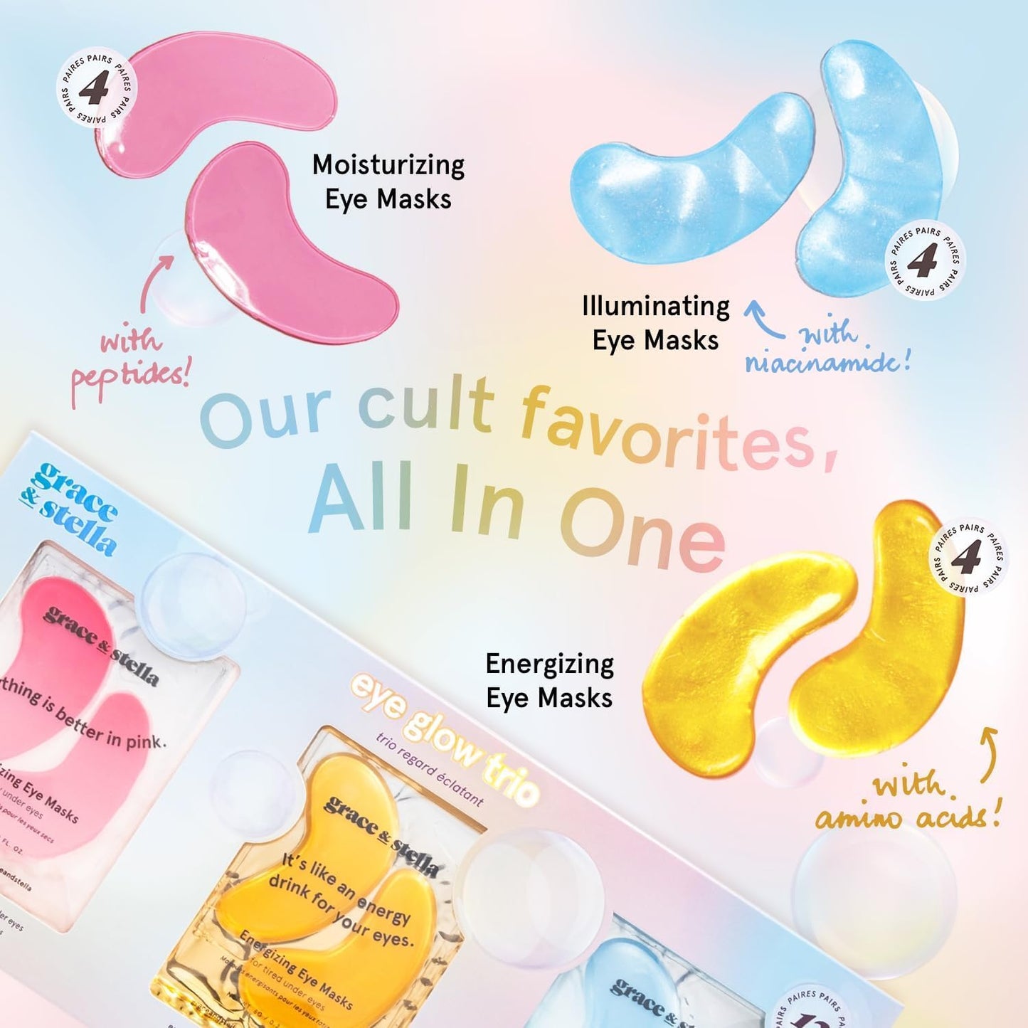 Grace & Stella Vegan Under Eye Masks | Reduce Dark Circles & Puffiness (24 Pairs)