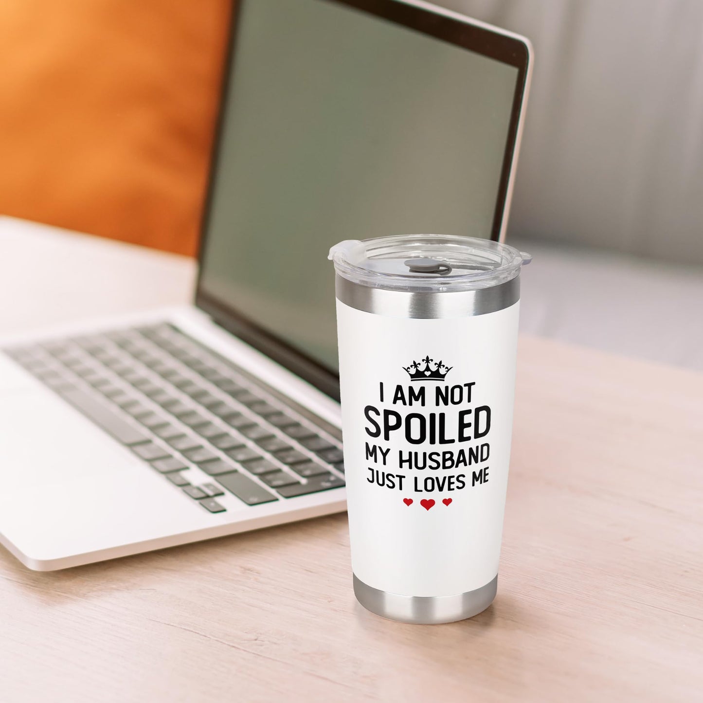 KatAndNat Valentines Day Gifts for Her - Valentines Day Gifts for Wife from Husband - Wedding Anniversary for Women, Birthday, Mothers Day, Christmas Romantic Gift for Wife - 20 Oz White Tumbler