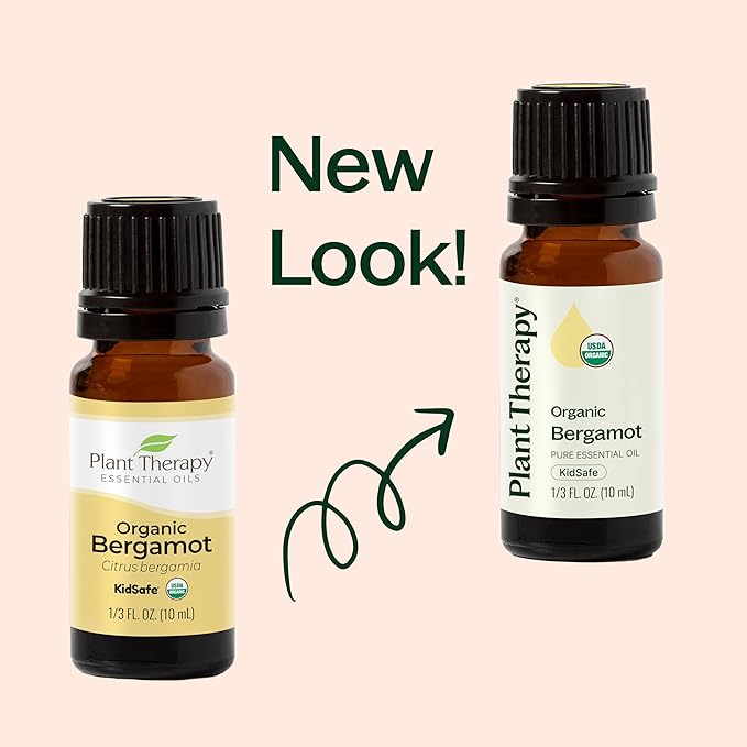 Plant Therapy Organic Bergamot Essential Oil 10 mL (1/3 oz) 100% Pure, Undiluted, Therapeutic Grade