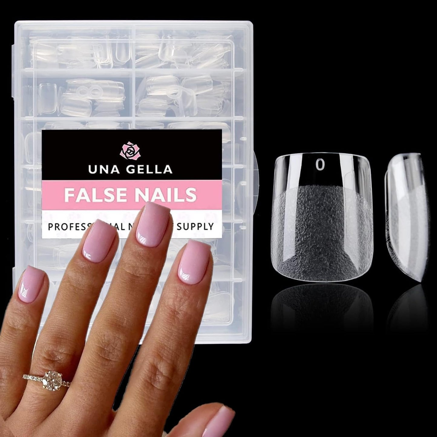 UNA GELLA 504Pcs Short Coffin Gel Press-On Nails | Pre-Etched For Women