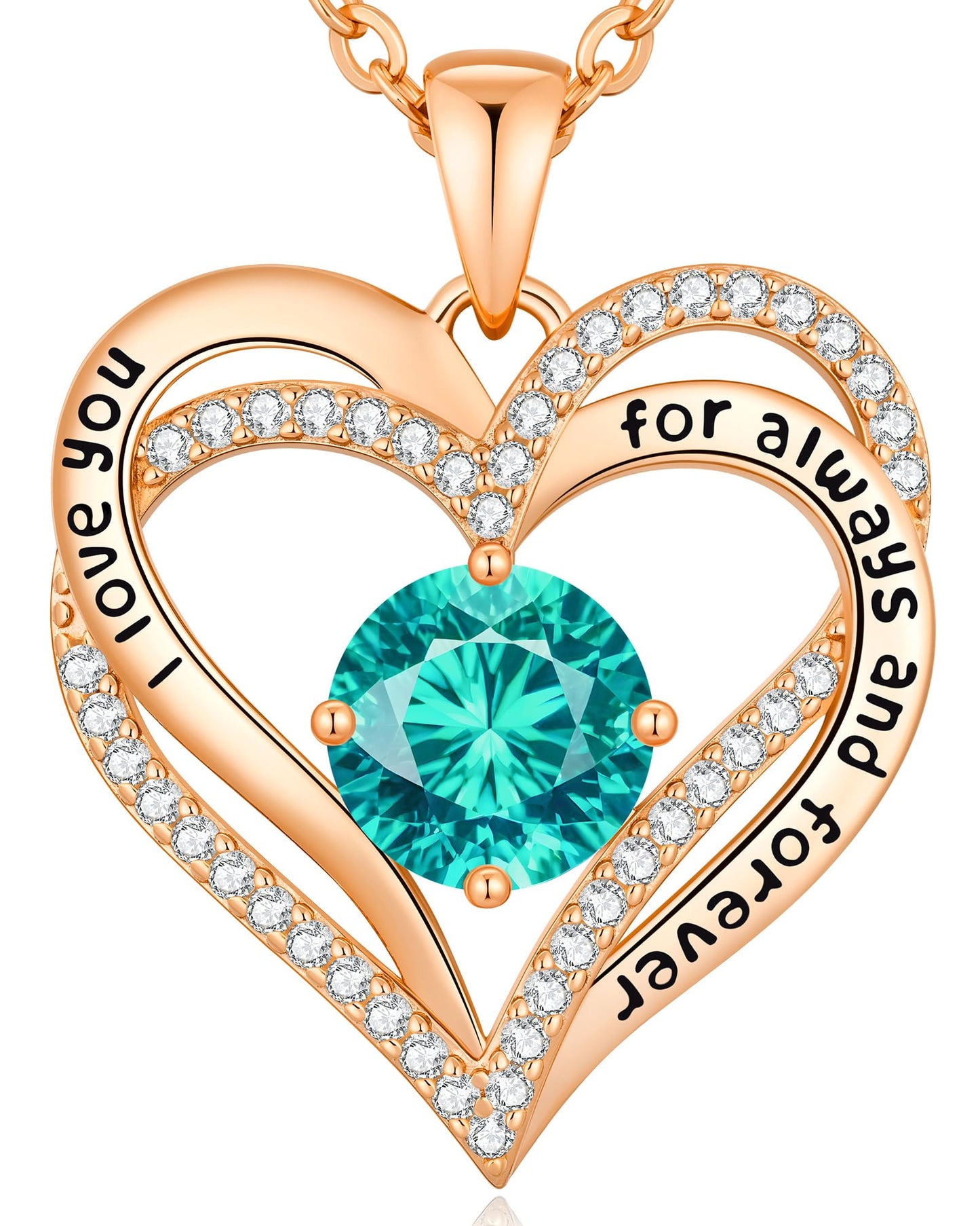 CDE Valentine's Day Gift Forever Love Heart Necklaces for Women, Wedding Anniversary, Birthday Mothers Christmas Day Gifts for Mom, Mother, Wife, S925 Silver Jewelry with Birthstone Pendant