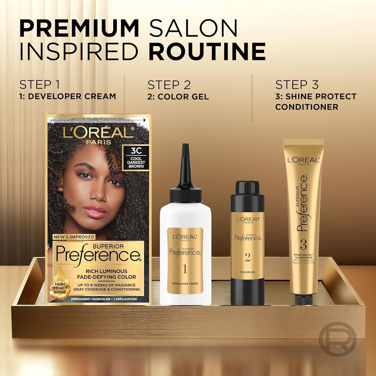 L'Oreal Paris Dark Brown Hair Color | Fade-Defying & Radiant | 2-Pack