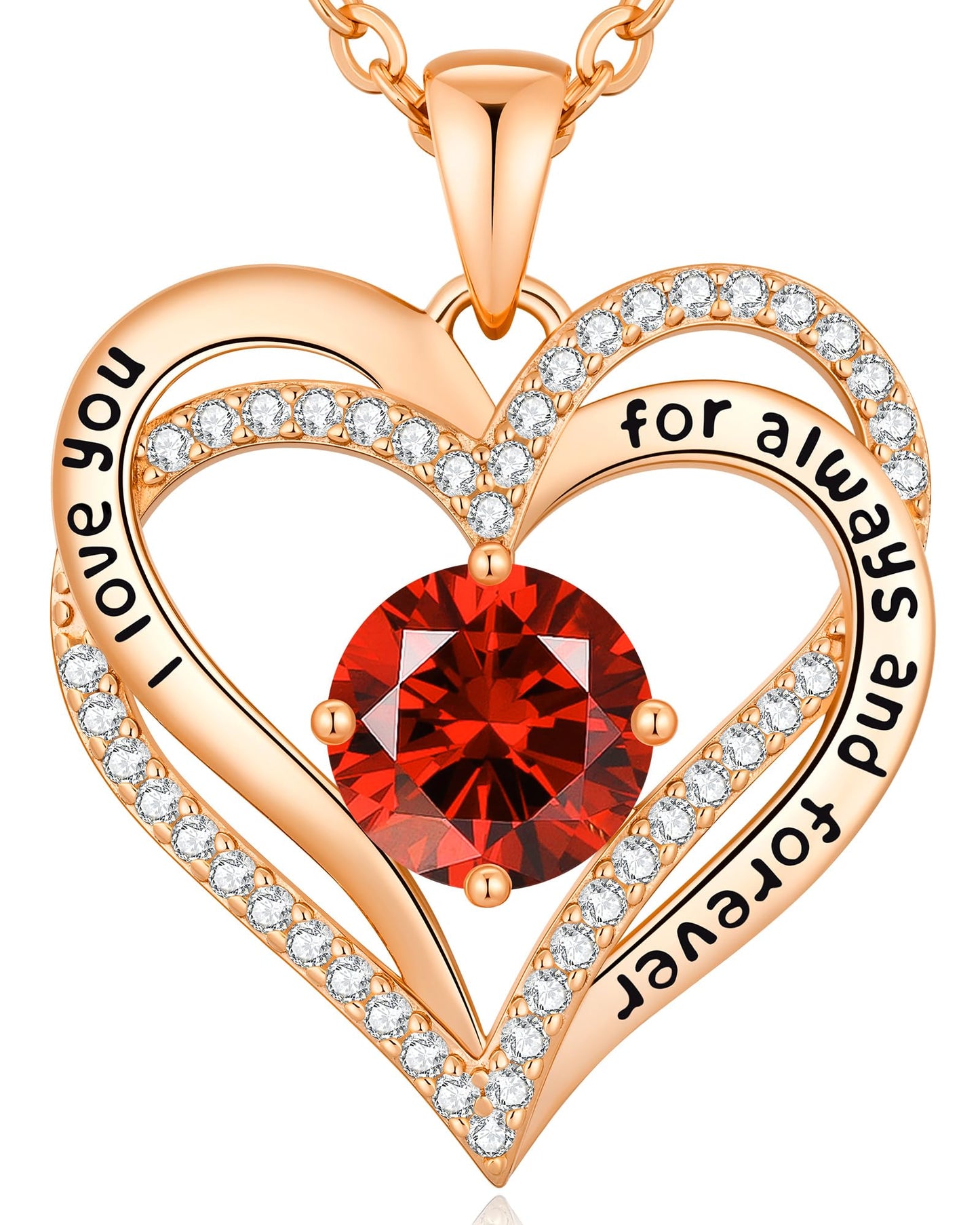 CDE Valentine's Day Gift Forever Love Heart Necklaces for Women, Wedding Anniversary, Birthday Mothers Christmas Day Gifts for Mom, Mother, Wife, S925 Silver Jewelry with Birthstone Pendant