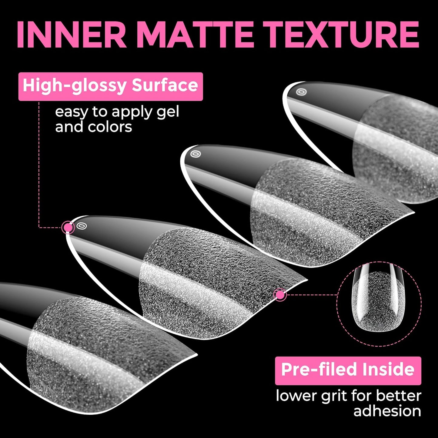 Short Coffin Press-On Nails | 216pcs Gel Tips for DIY Acrylic Extensions