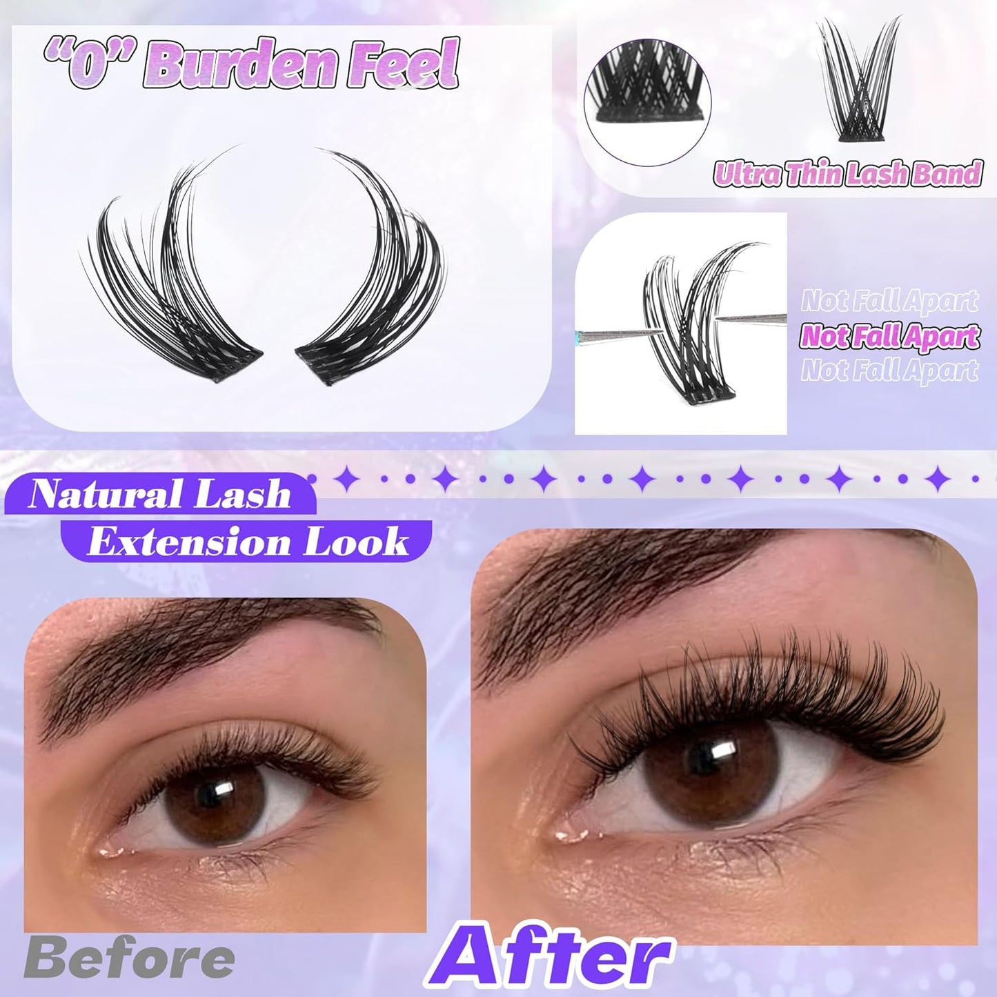 ALICE Wispy Lash Clusters | 168 Pcs | 10-18mm Natural Volume Extensions