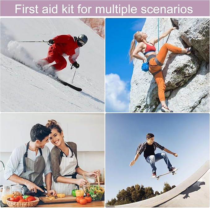 Car First Aid Kit Emergency Kit Camping Essentials Home Pink First-Aid Bag - 277 Piece Emergency Supplies Hiking First Aid Kit for Backpack Survival Kits for Disaster Preparedness YIDERBO