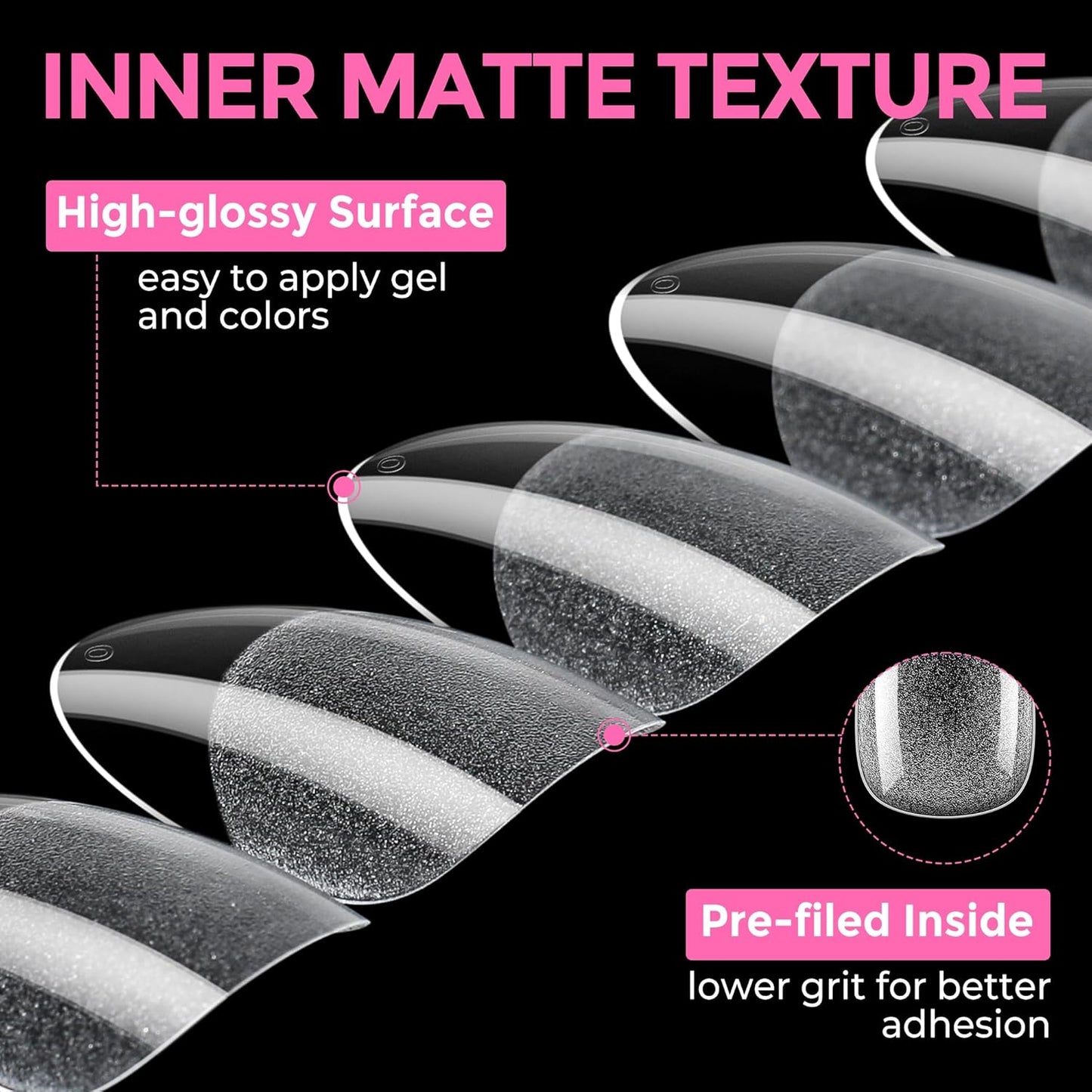 Almond Press-On Nails | 216 Pcs Full Cover Acrylic Tips | DIY Nail Extensions