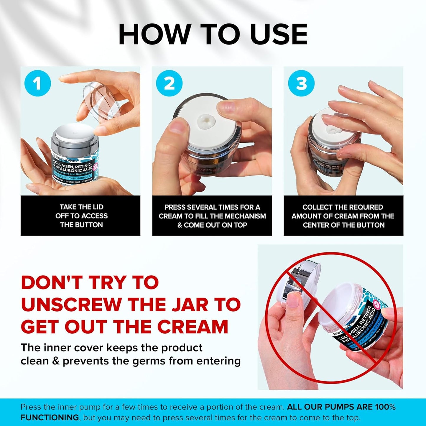 Anti-Aging Retinol Cream | Collagen & Hyaluronic Acid | Daily Moisturizer - 3.38 fl oz