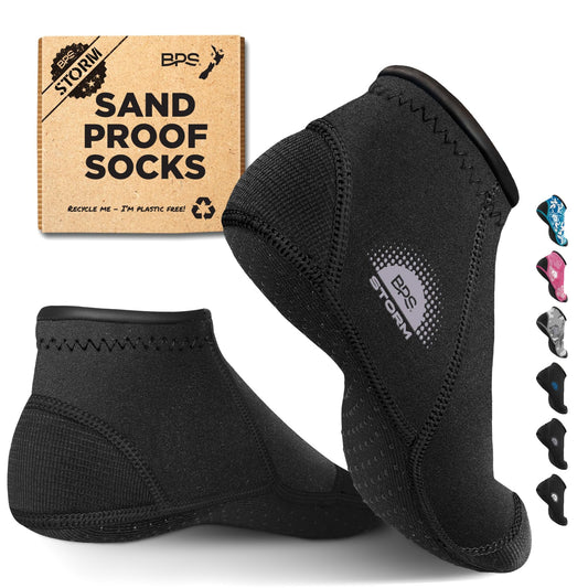 BPS Storm Neoprene Socks (Black/Lilac Logo V2, XS)