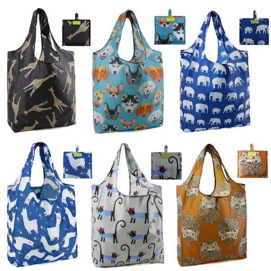 BeeGreen Foldable Reusable Grocery Bags - Heavy Duty 6 Pack with Handles | Large Holiday Gift for Women & Men, Birthday Gift Ideas,Collapsible Cloth Storage for Market Trips, Beach Outings