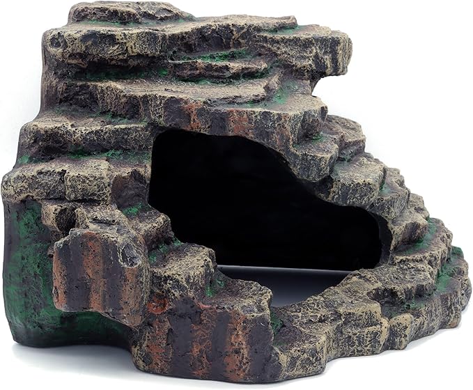 JIHAQUA Bearded Dragon Tank Accessories Extra Large Reptile Hideouts Cave Habitat Decor Bearded Dragon Clothes