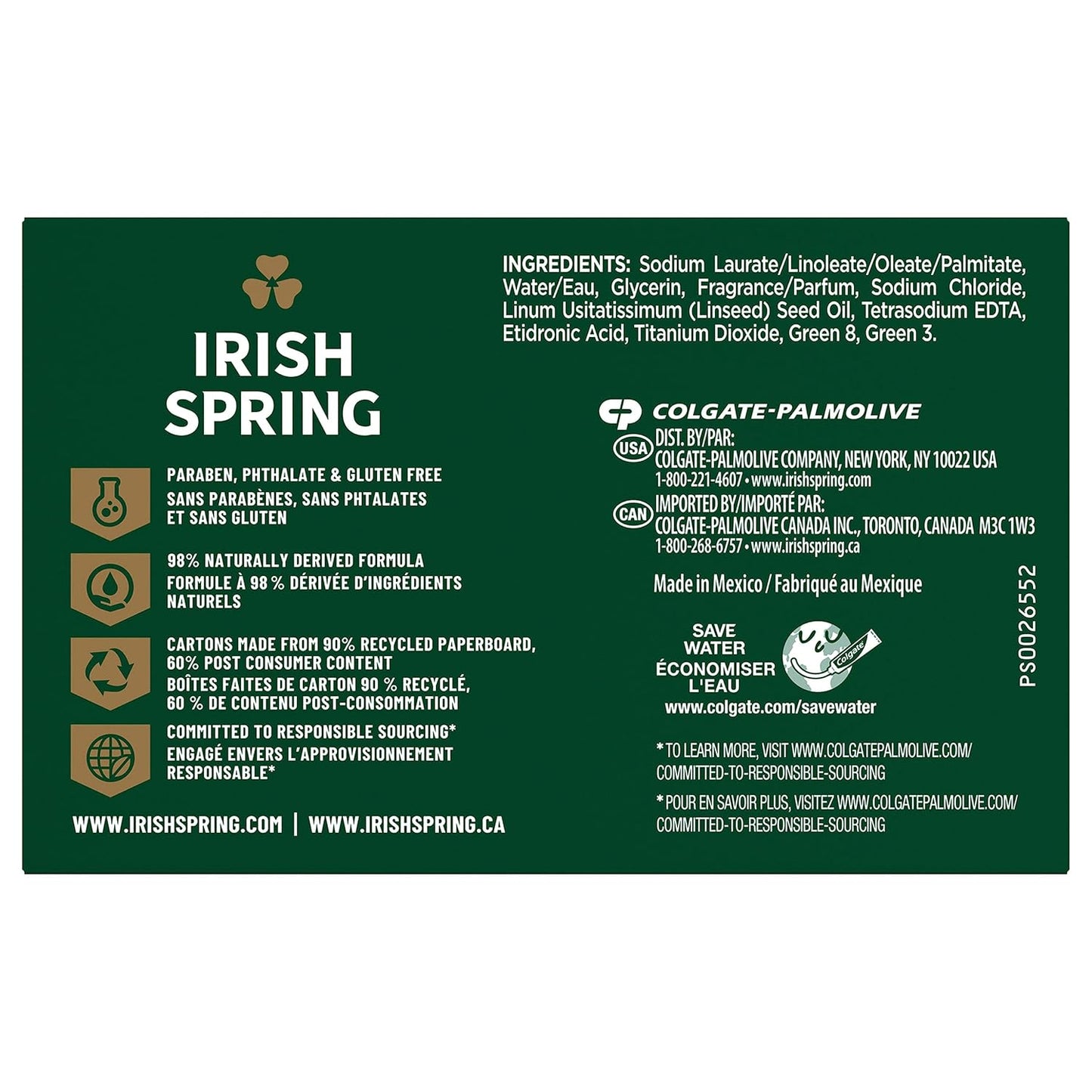 Irish Spring Men's Exfoliating Bar Soap | Fresh & Clean | 24 Pack | 3.7 Oz