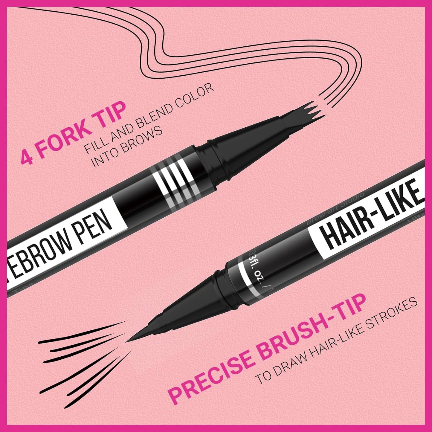 iMethod Microblading Eyebrow Pen | 2-in-1 Dual-Ended Reddish Brown Pencil for Women
