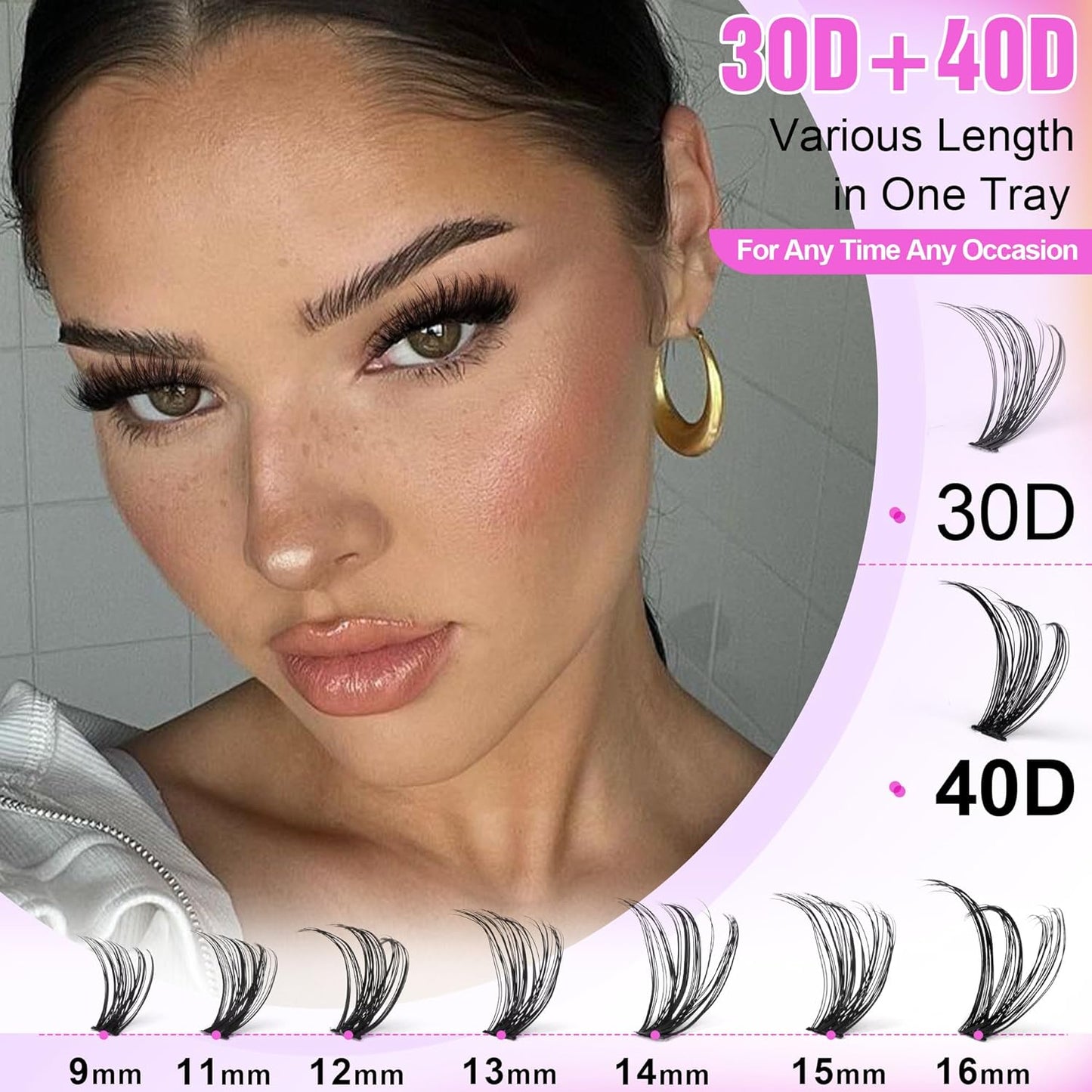 DIY Lash Extension Kit | 280 Pcs Mink 60D & 80D Clusters | Bond, Seal & Tweezers