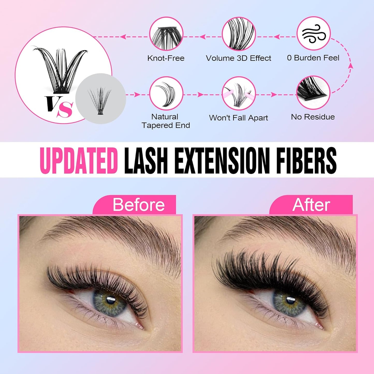 Pawotence DIY Lash Extension Kit | 280pcs 50D Individual Clusters 9-16mm