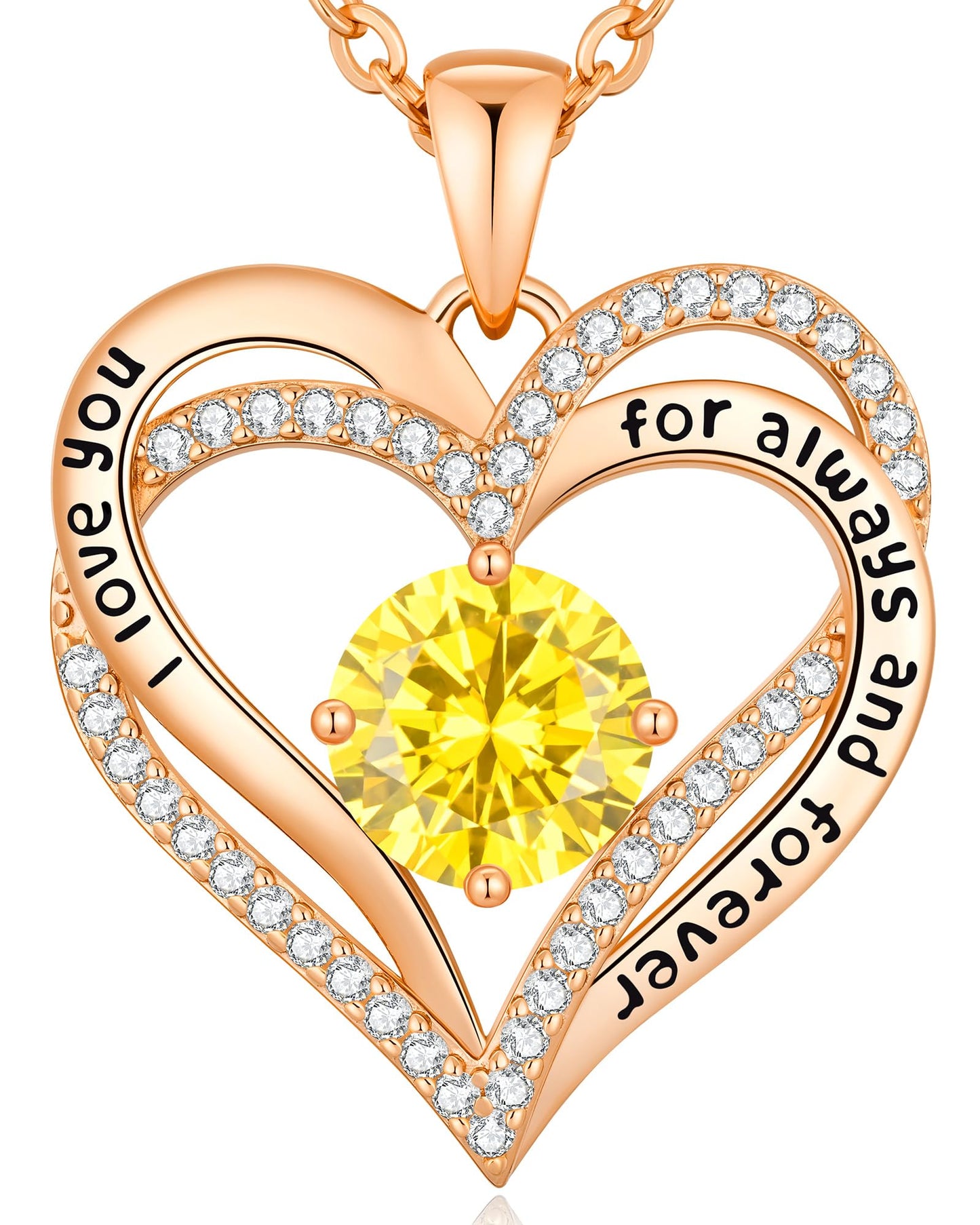 CDE Valentine's Day Gift Forever Love Heart Necklaces for Women, Wedding Anniversary, Birthday Mothers Christmas Day Gifts for Mom, Mother, Wife, S925 Silver Jewelry with Birthstone Pendant