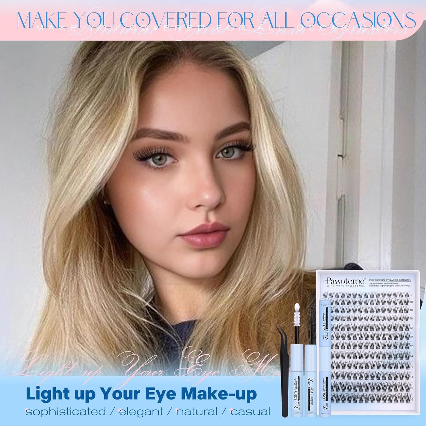 40D Cluster Eyelash Extensions | 280pcs Mix Length 9-16mm | Self-Application