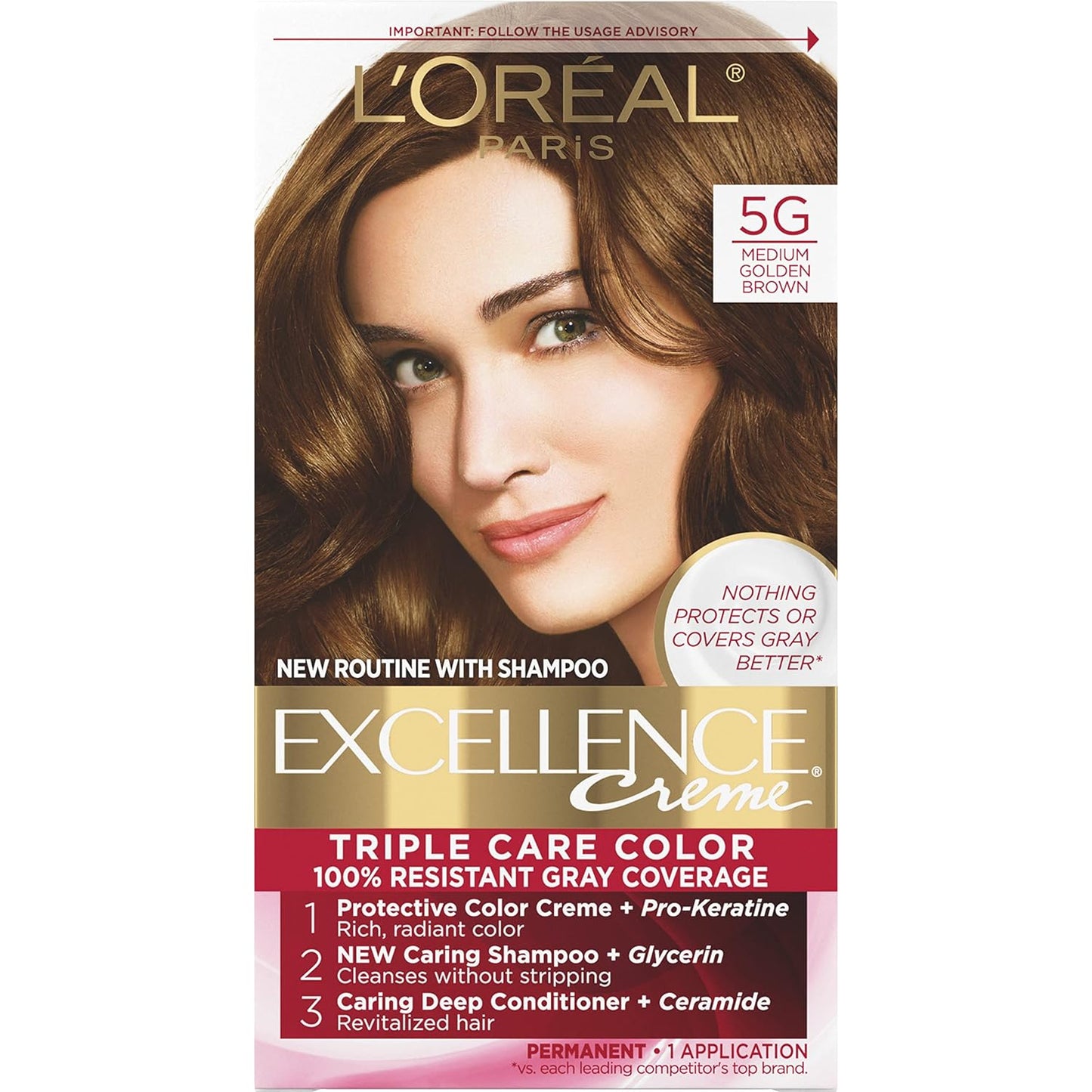 L'Oreal Paris Excellence 8G Medium Golden Blonde Hair Color | Gray Coverage, 8 Weeks
