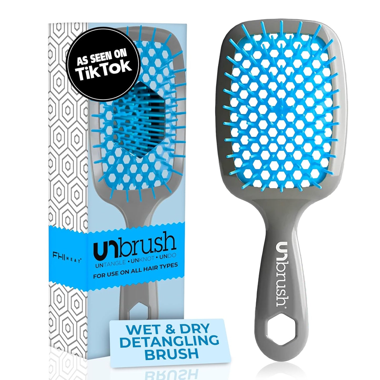 FHI Heat UNbrush Detangling Brush | Pain-Free for All Hair Types | Lightweight & Durable
