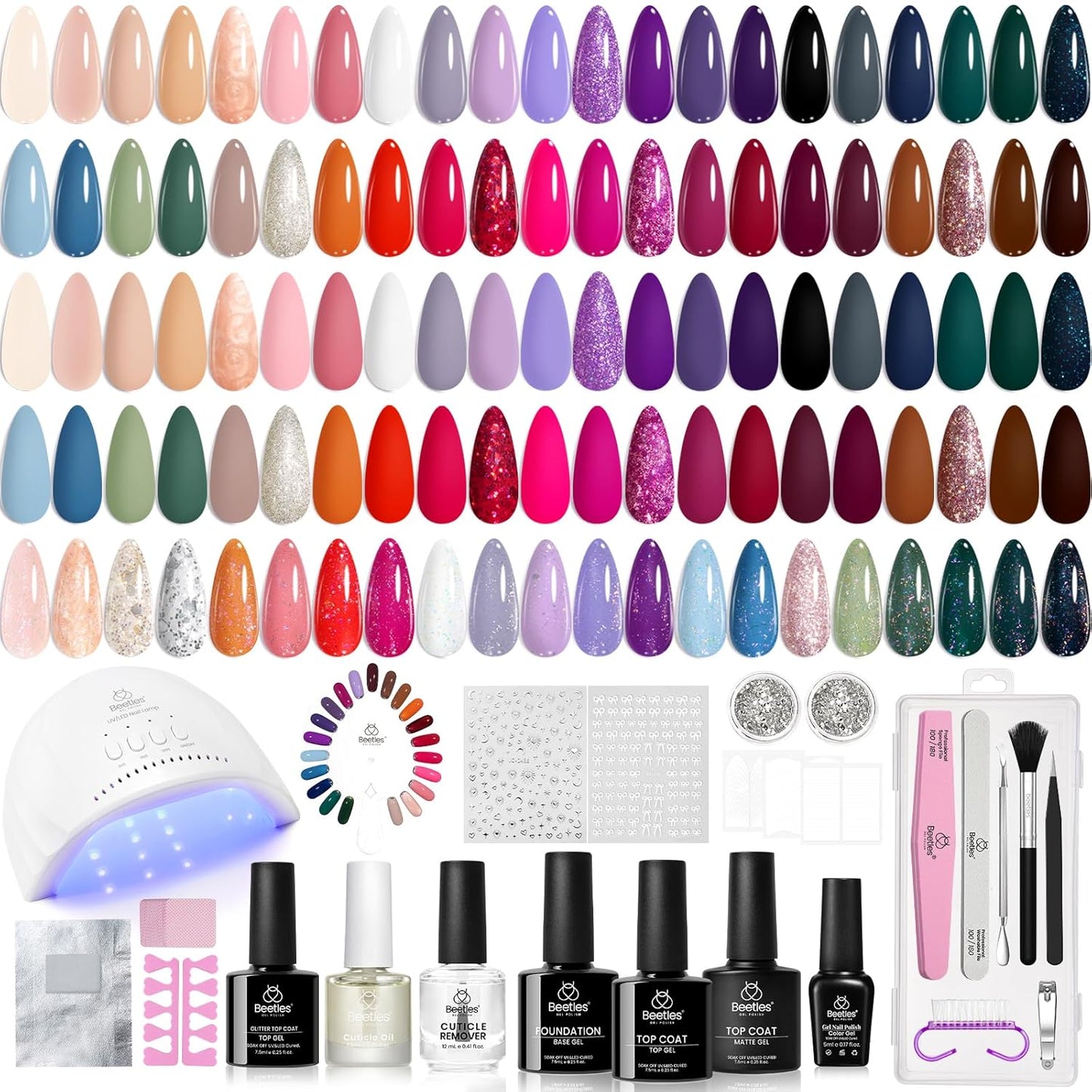 45 Colors Gel Nail Polish Kit | UV Light & Nail Tools | Travel-Friendly Gift for Women