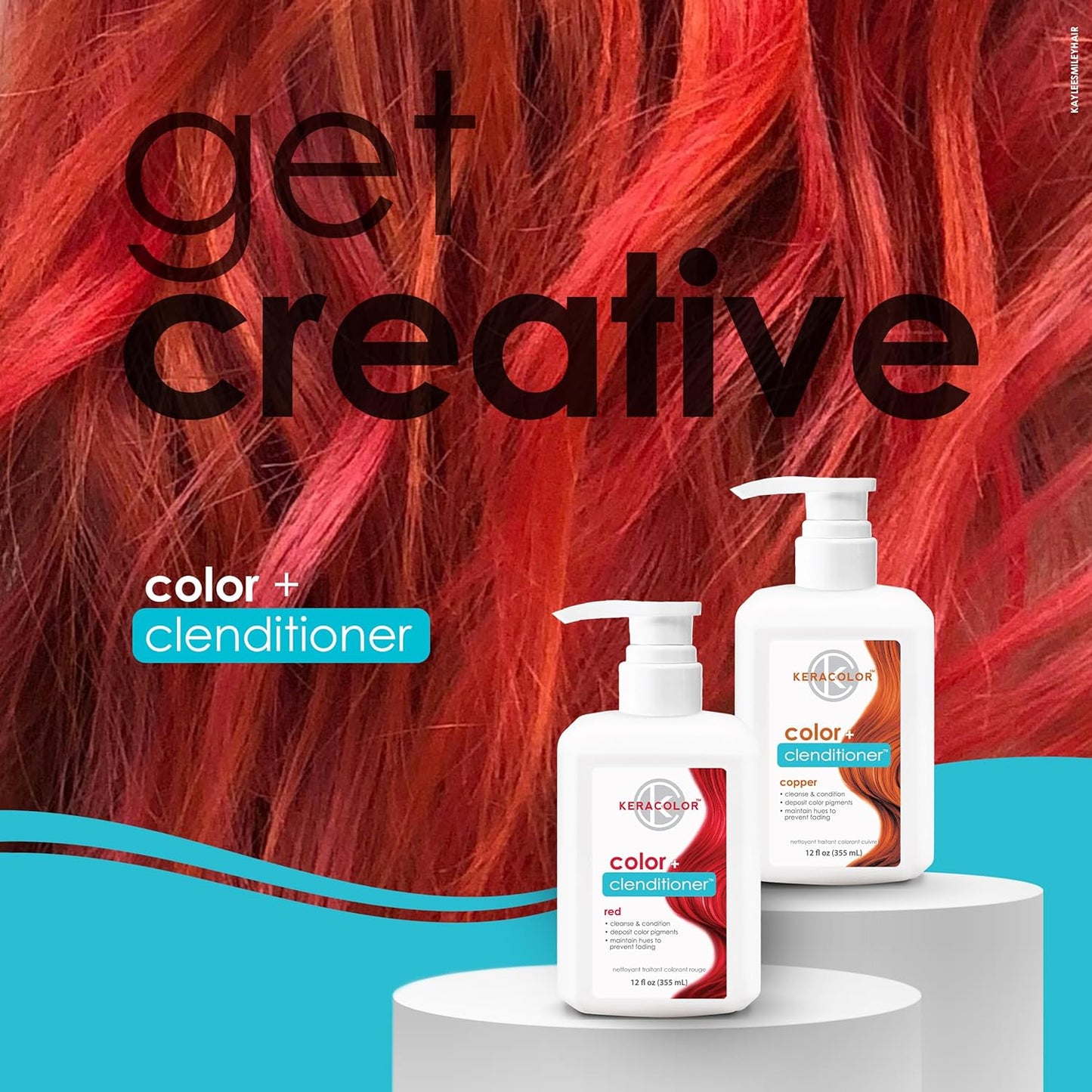 Keracolor Color + Clenditioner | 3-In-1 Color-Depositing Conditioner, 12 Fl Oz