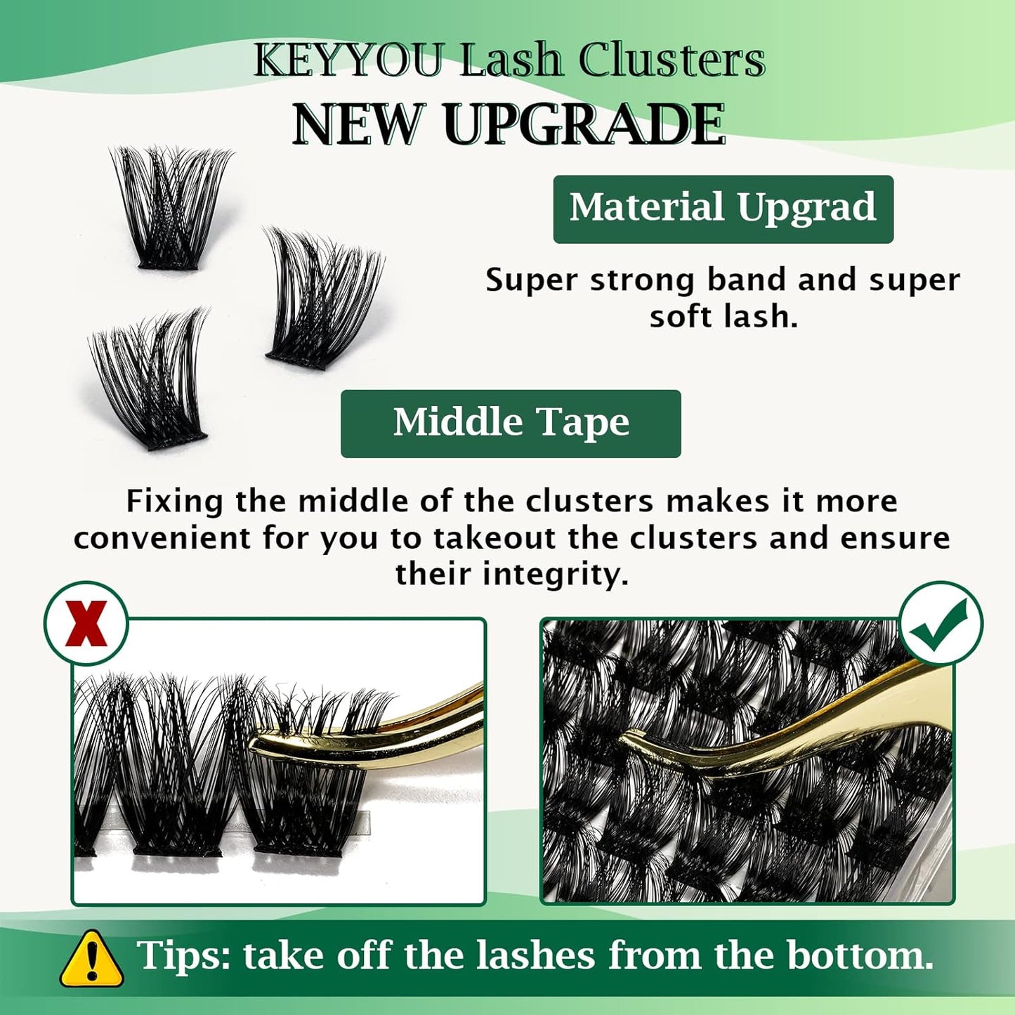 Lash Clusters 96pcs Individual Lashes Y02 D Curl 16mm Eyelash Clusters KEYYOU Volume Wispy Lash Extension Soft&Comfortable Easy DIY at Home(Y02,D-16mm)