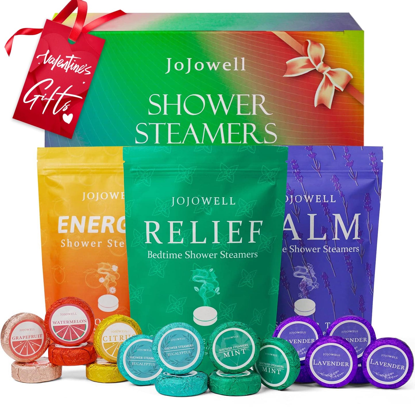 JoJowell Shower Steamers Aromatherapy - 18 Pack Birthday Gifts for Women, Self Care, Valentines Day Gifts for Her Him Women Men Mom Wife Teens, Galentines Gift Set Relaxation Home SPA