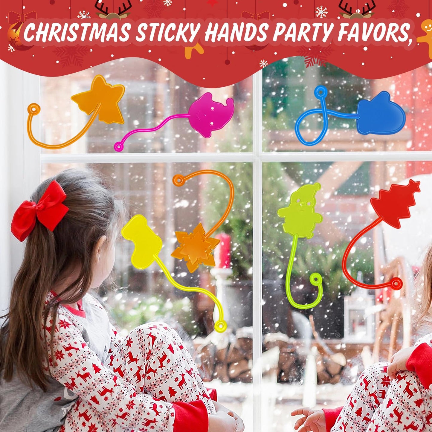Valentines Sticky Hands Bulk 48PCS Valentines Day Gifts for Kids Classroom Prizes Valentines Party Favors for Kids Stretchy Heart Sticky Hand Toy Valentines Day Goodie Bag Stuffers Kid Party Supplies
