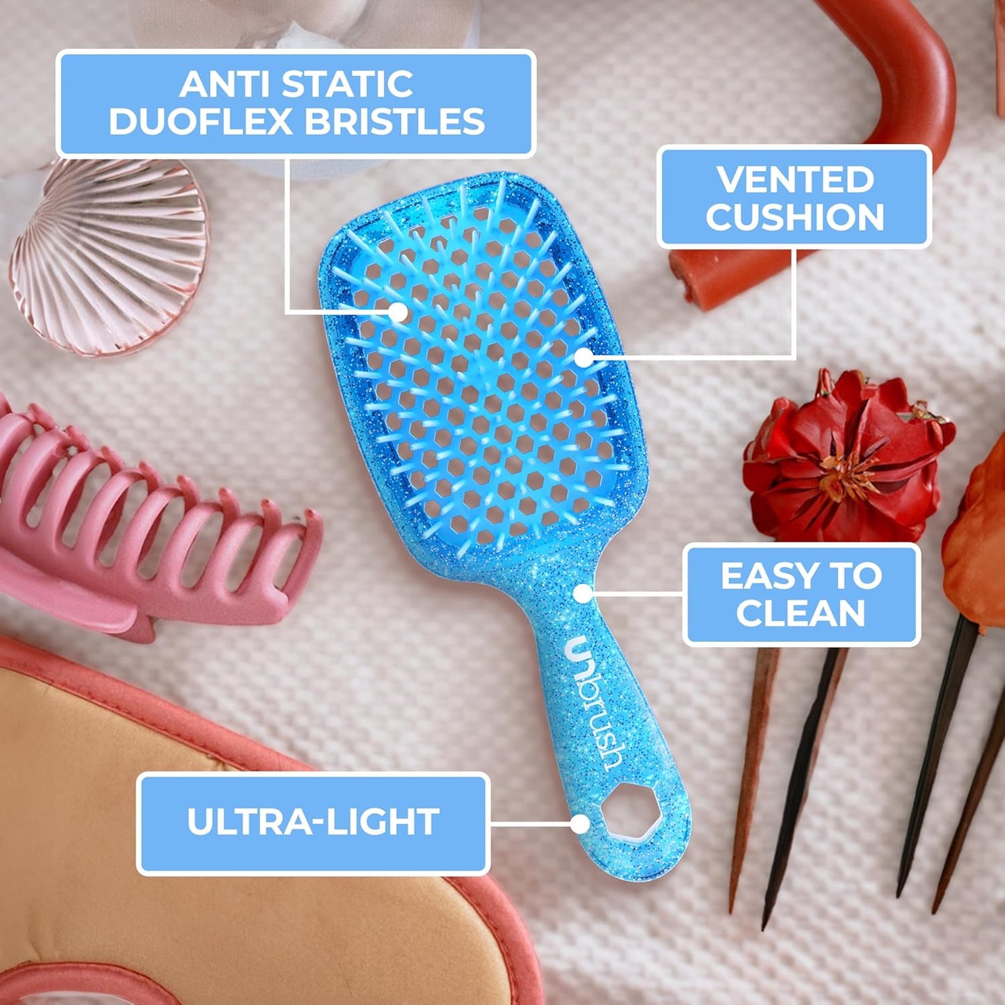 FHI Heat UNbrush Detangling Brush | Pain-Free for All Hair Types | Lightweight & Anti-Static