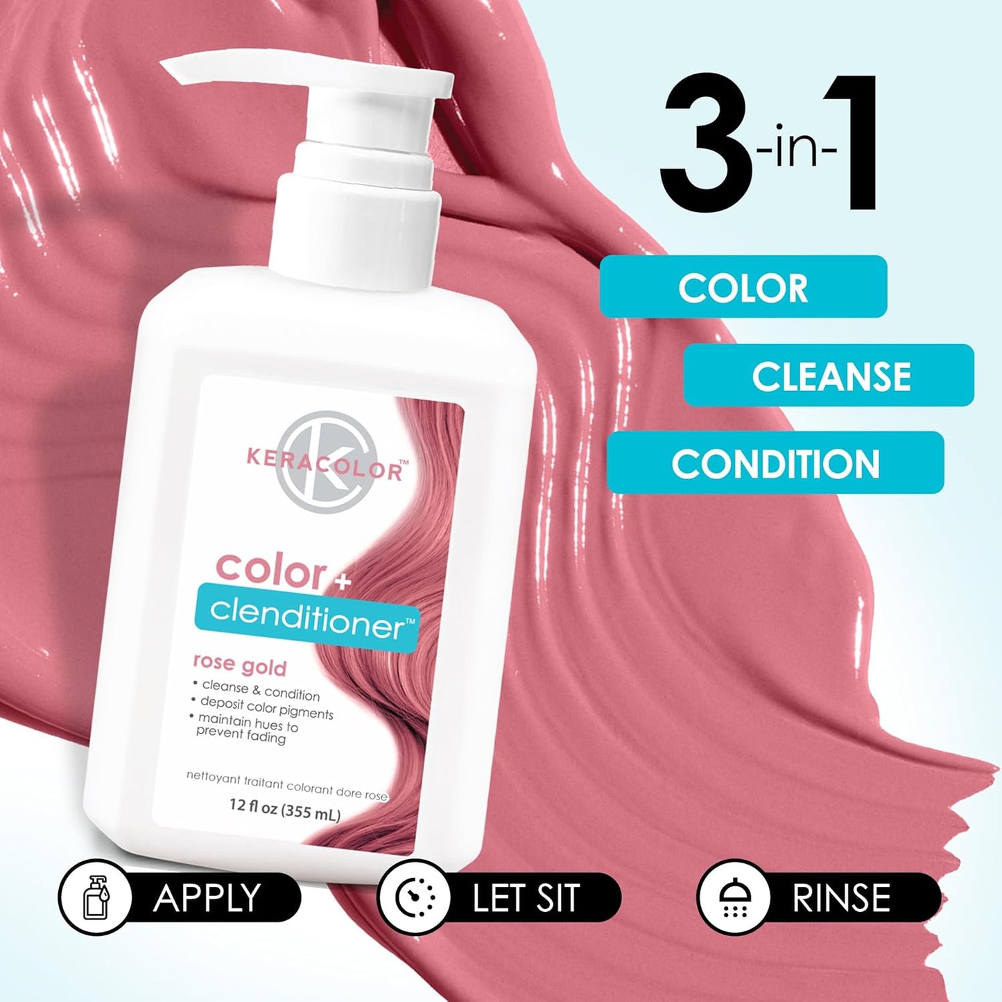 Keracolor Color + Clenditioner | 3-In-1 Color-Depositing Conditioner | 12 Fl Oz