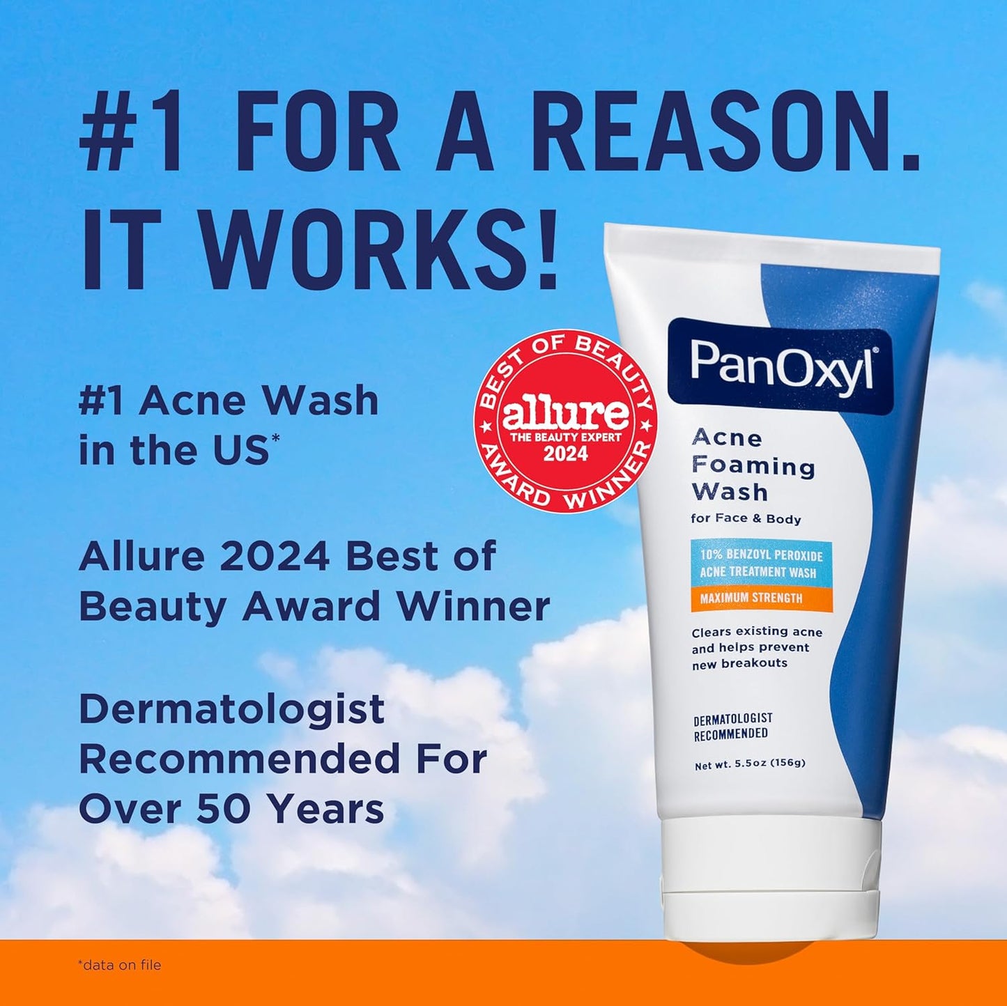 PanOxyl 10% Benzoyl Peroxide Acne Foaming Wash | Maximum Strength | 5.5 Oz